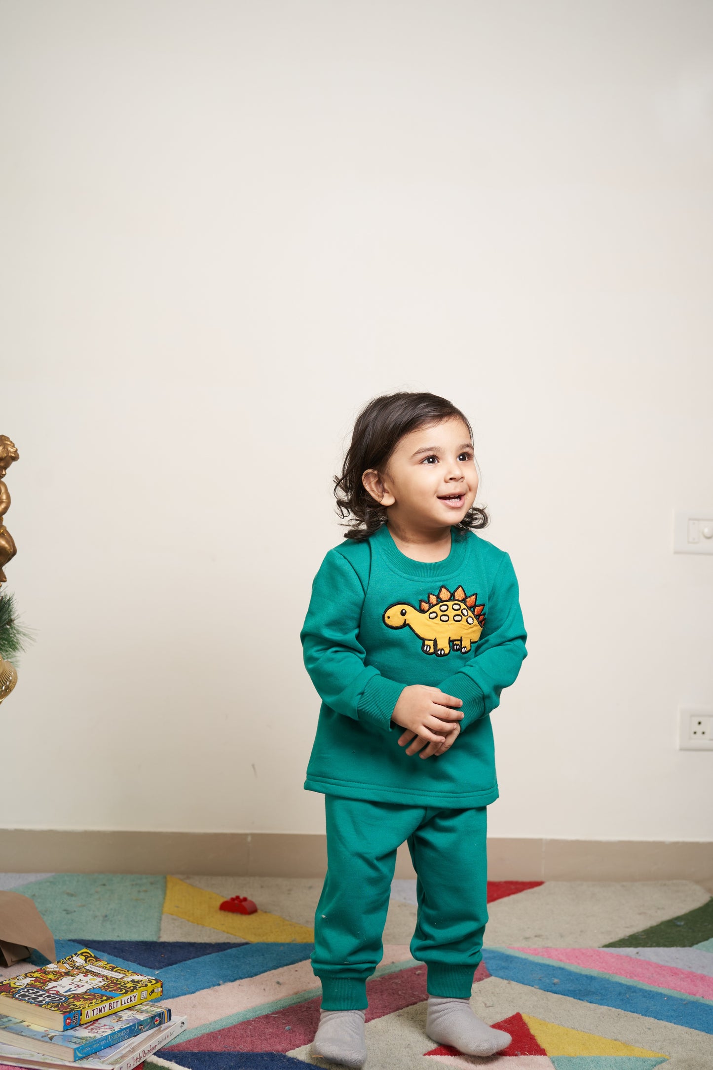 Green tracksuit with Dino embroidery