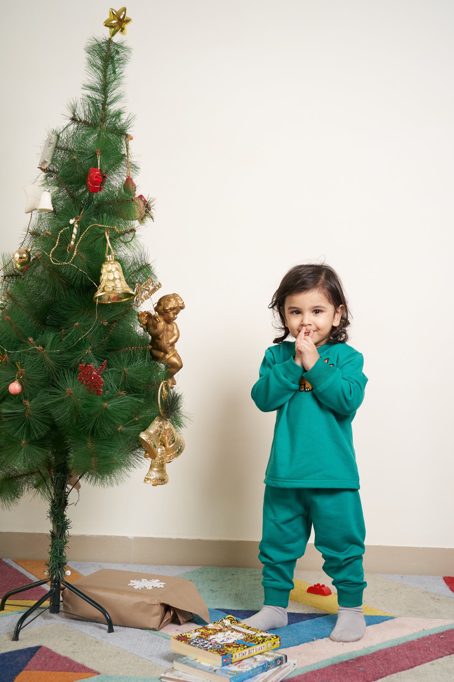 Green tracksuit with Dino embroidery