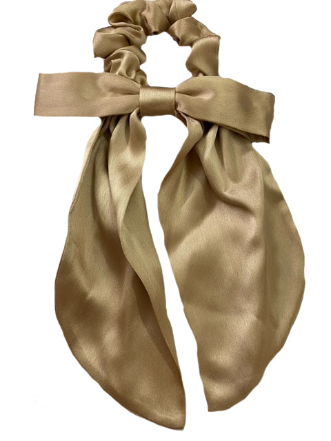 GOLD SCRUNCHIE WITH A BOW TIE