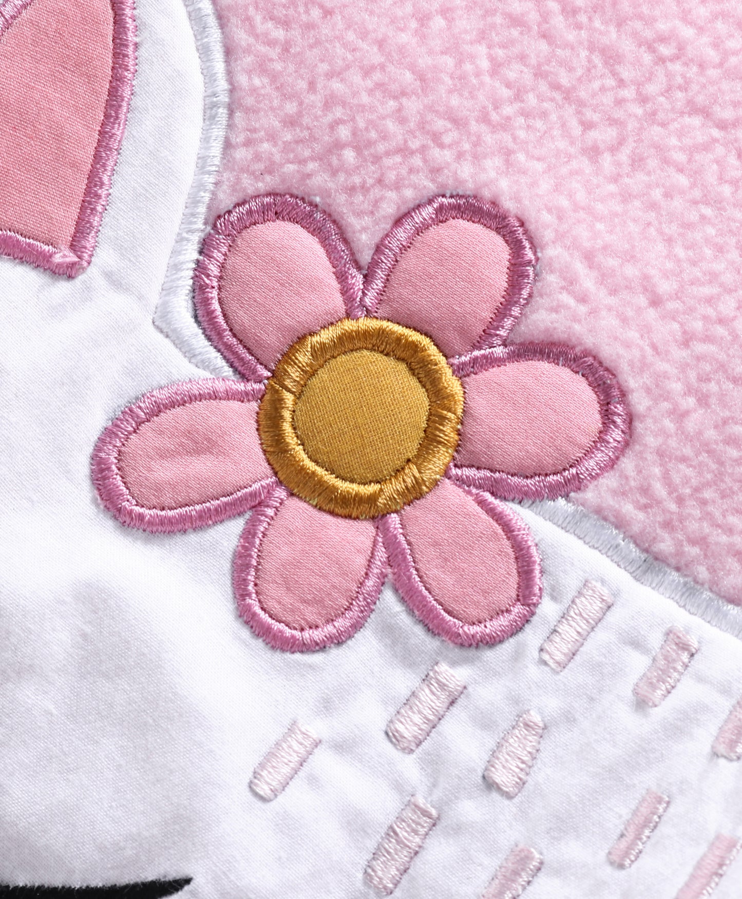 Soft Pink Cat face patchwork fleece set