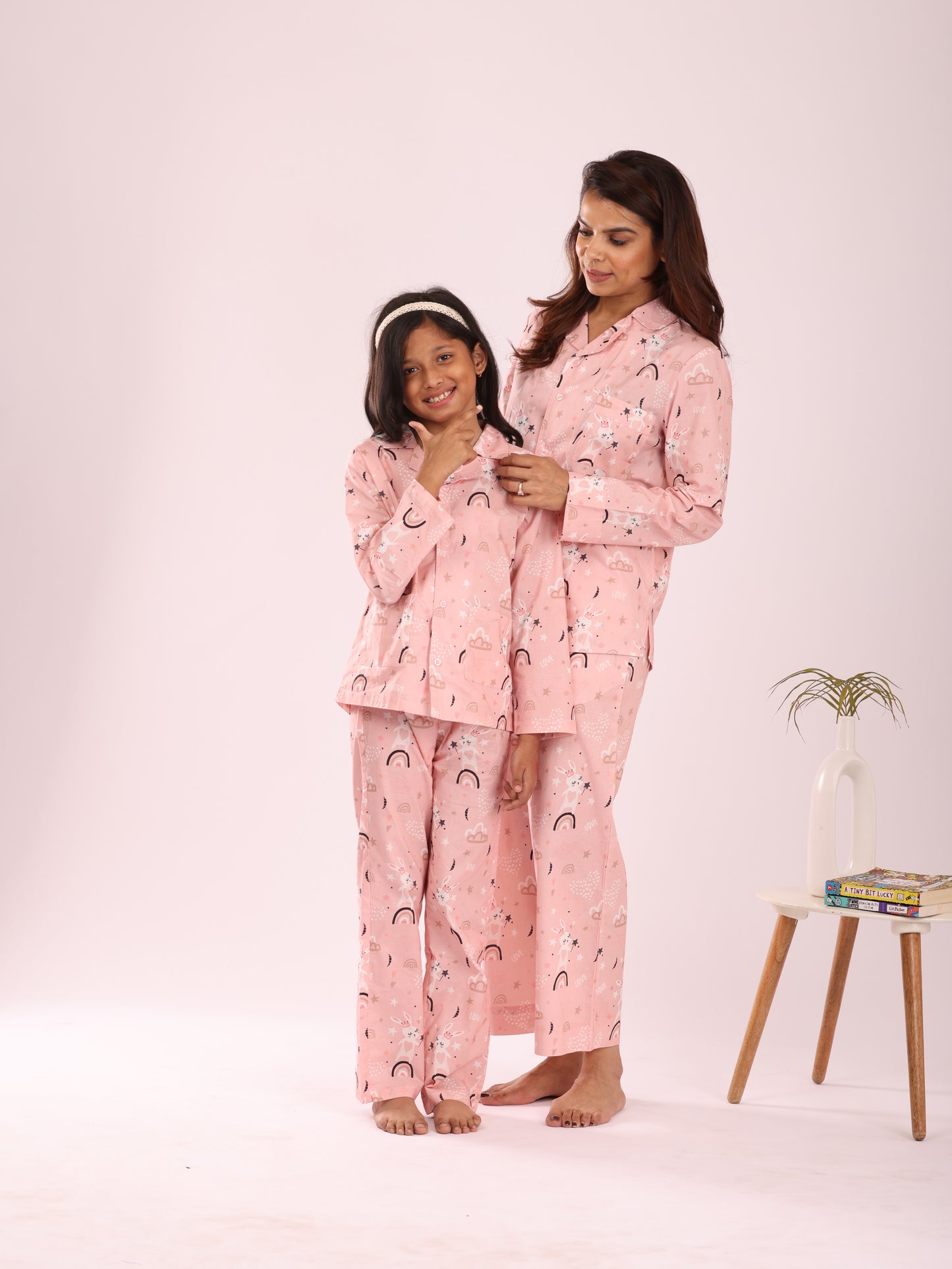 BUNNY AND RAINBOW PRINT NIGHTSUIT