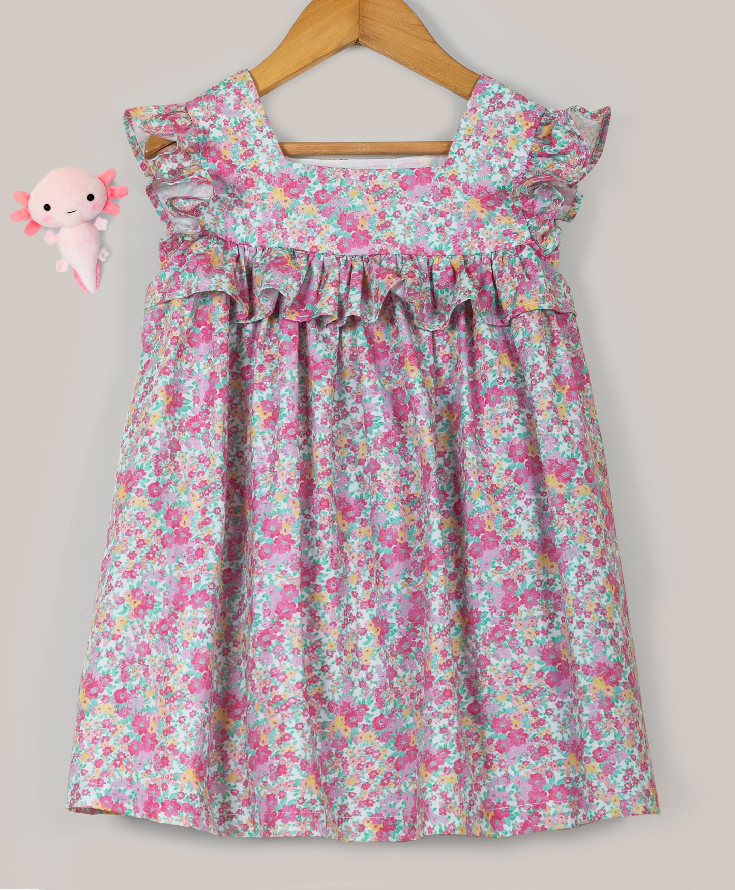 Ditsy floral print dress with square neck