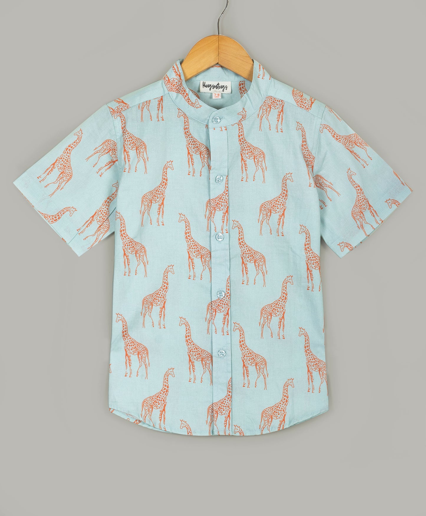 Aqua shirt with giraffe all over print