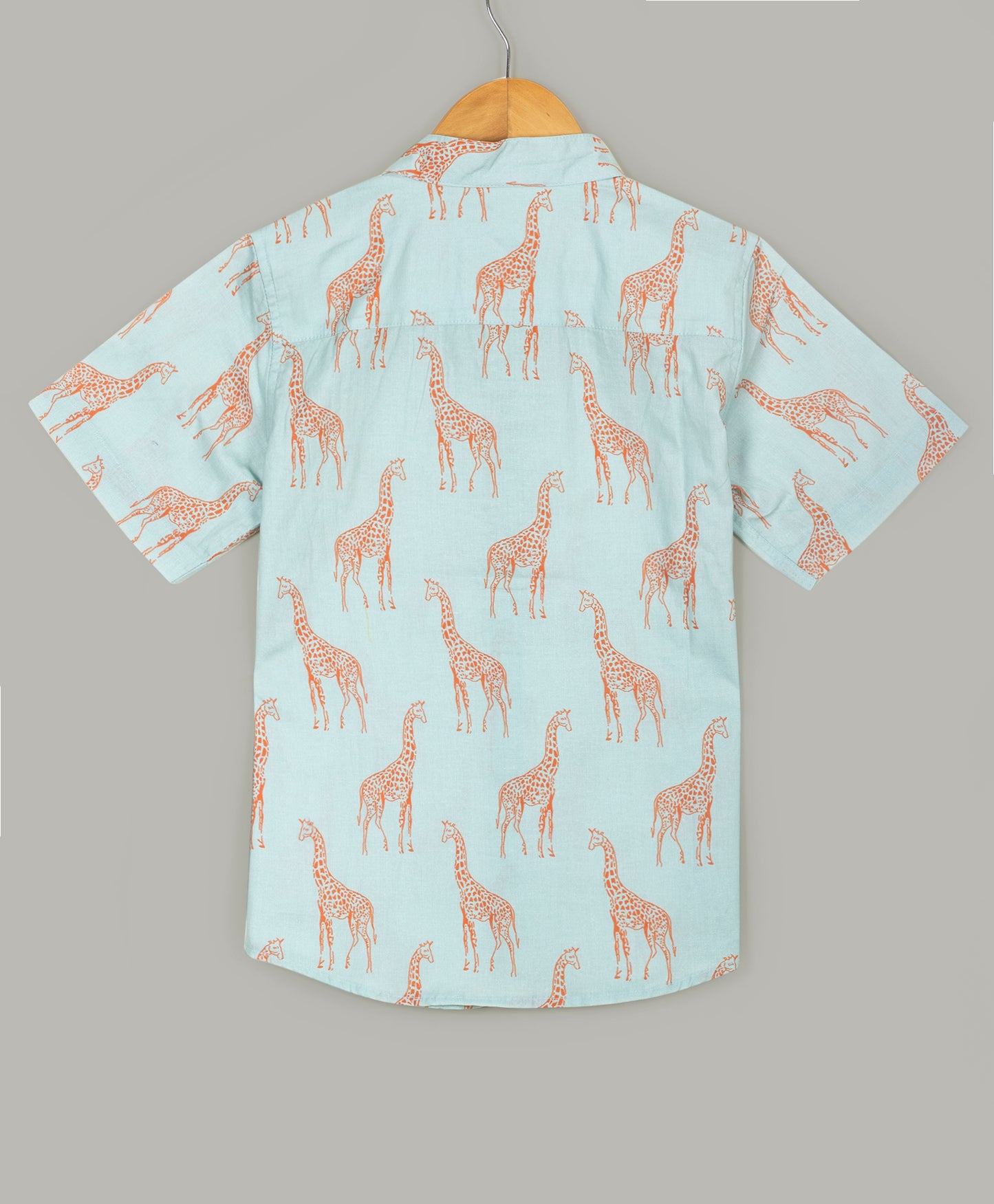 Aqua shirt with giraffe all over print