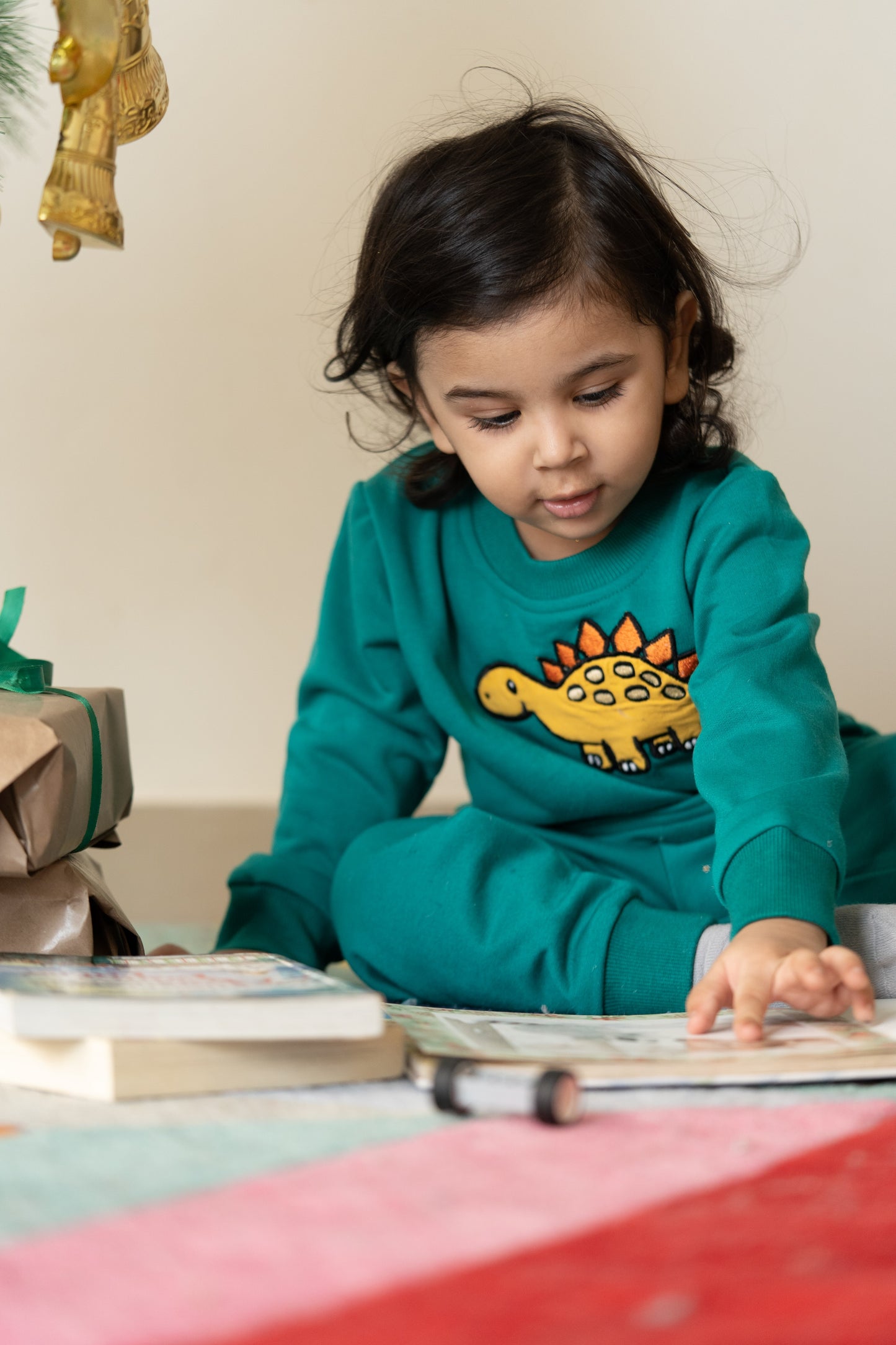 Green tracksuit with Dino embroidery