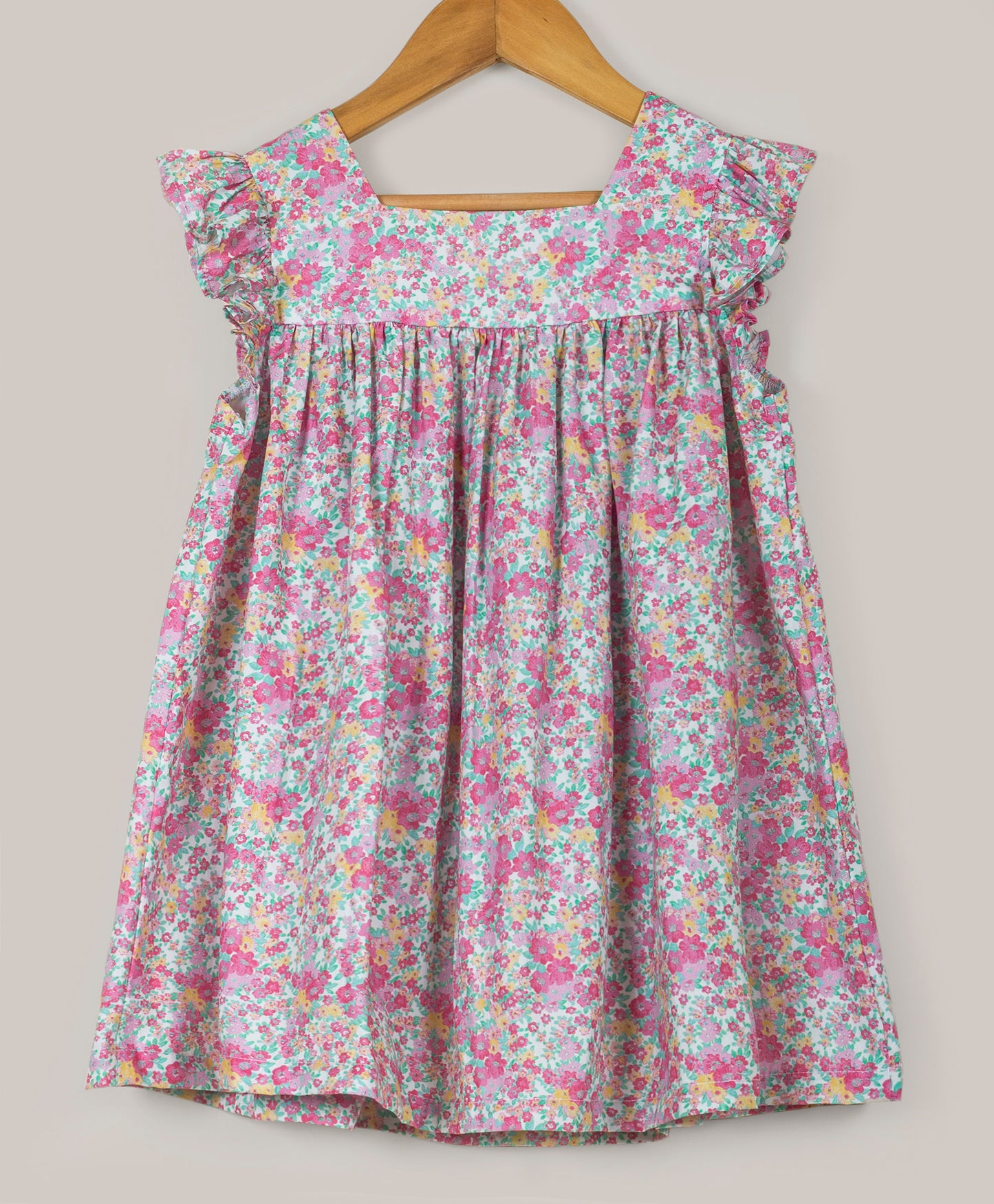 Ditsy floral print dress with square neck