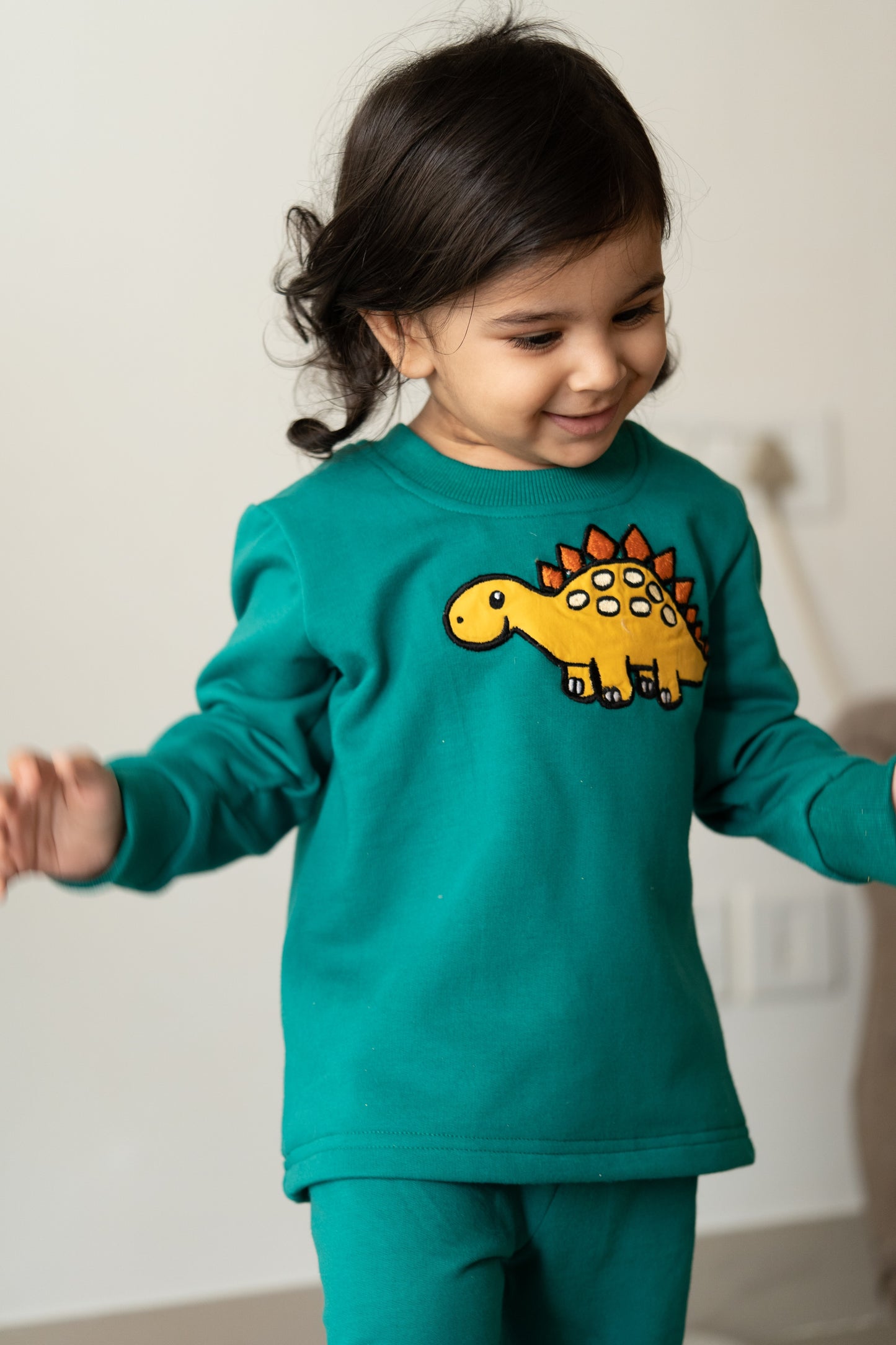 Green tracksuit with Dino embroidery