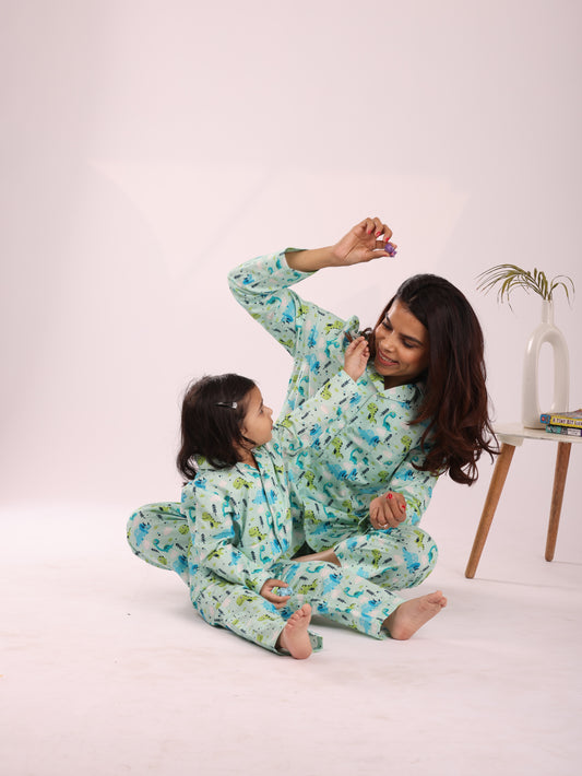 DINO PRINT MOM NIGHTSUIT