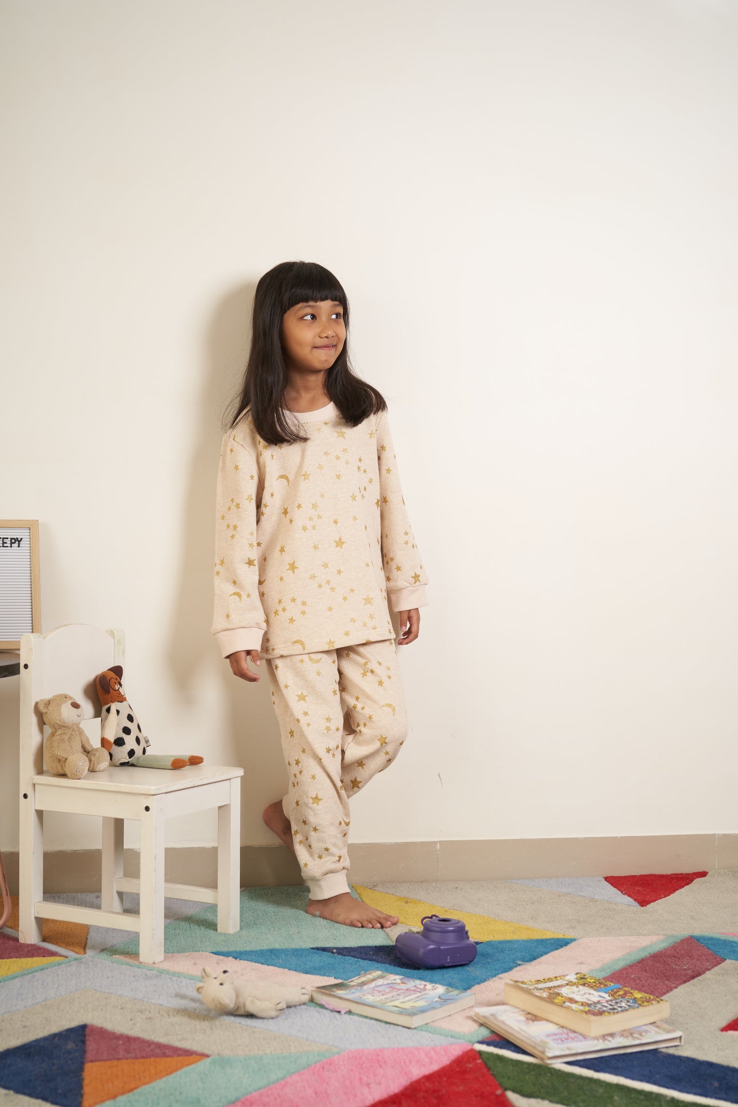Moon and star gold print tracksuit
