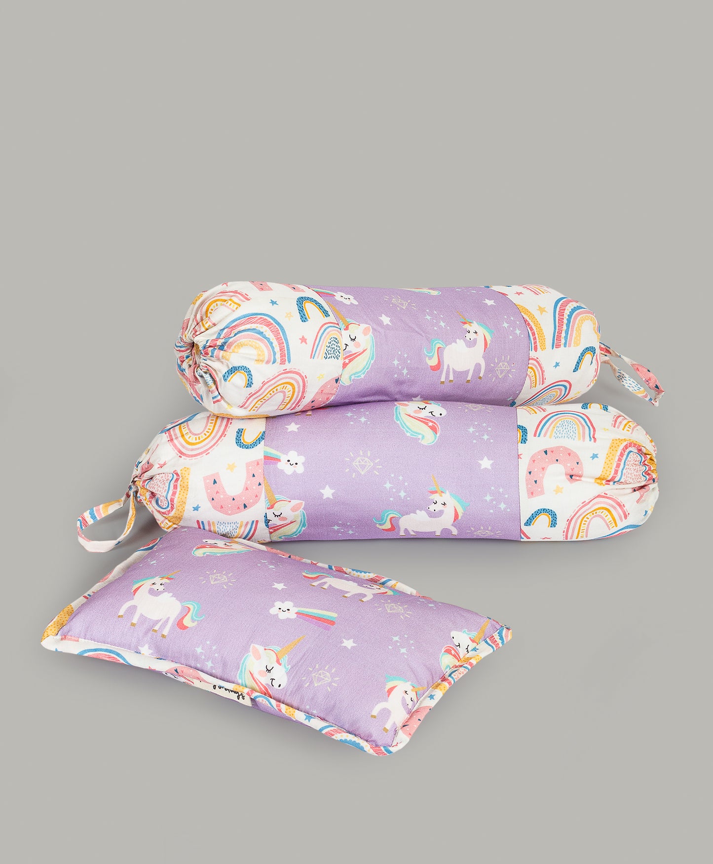 LILAC UNICORN PRINT COT SET