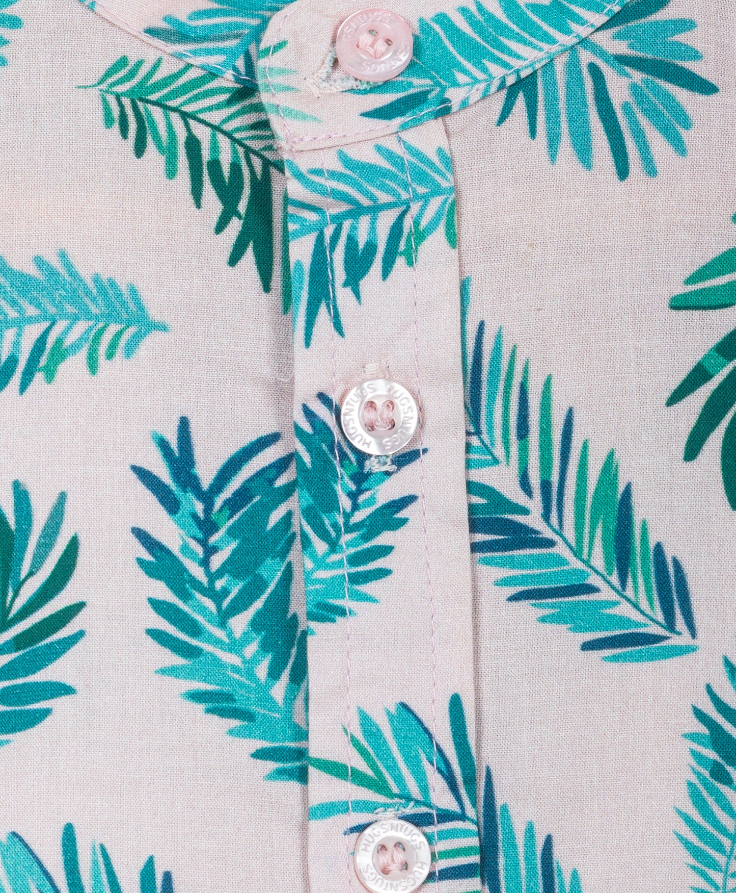 Pink shirt with palm leaves print