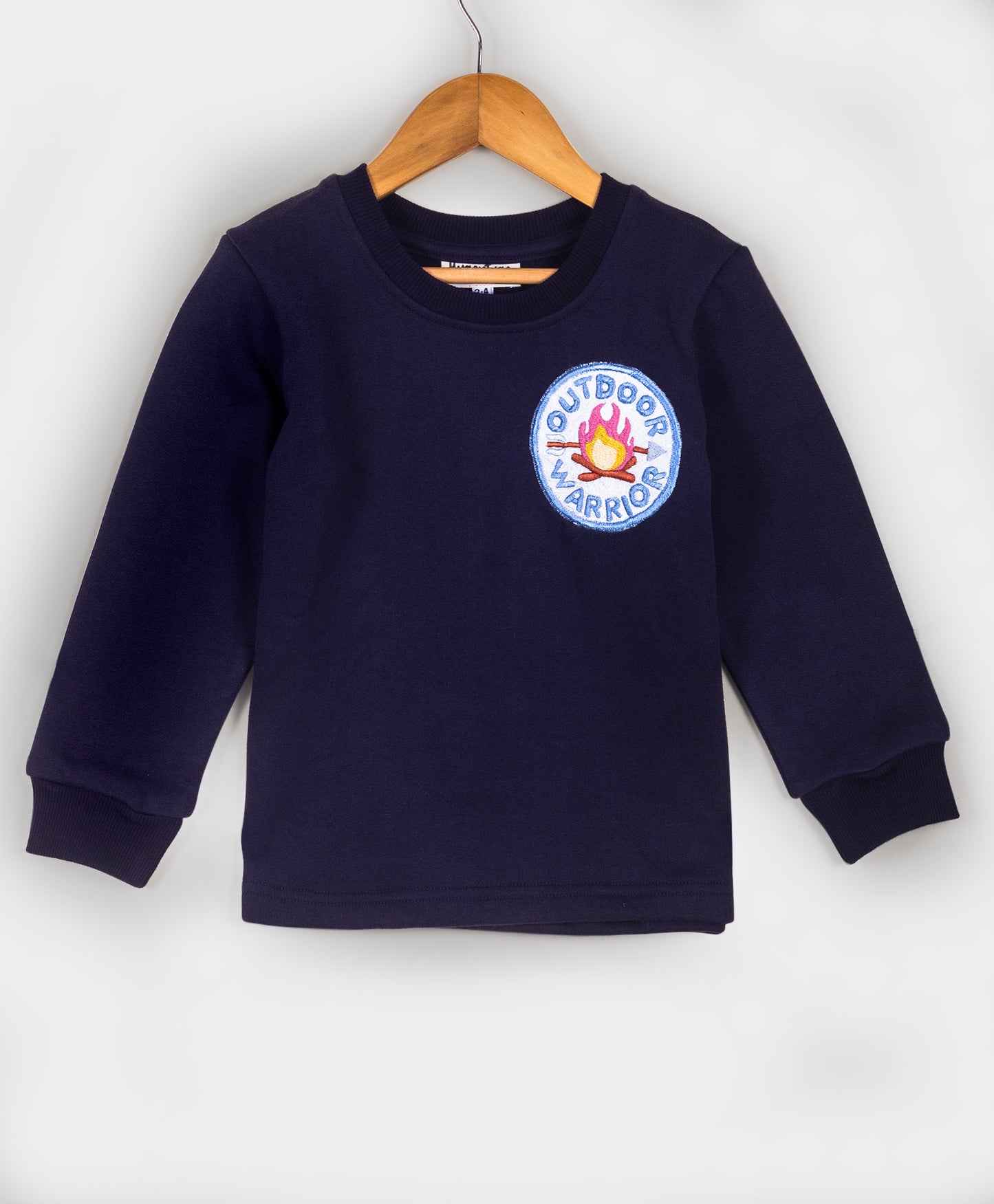 Navy solid tracksuit with bonfire embroidery