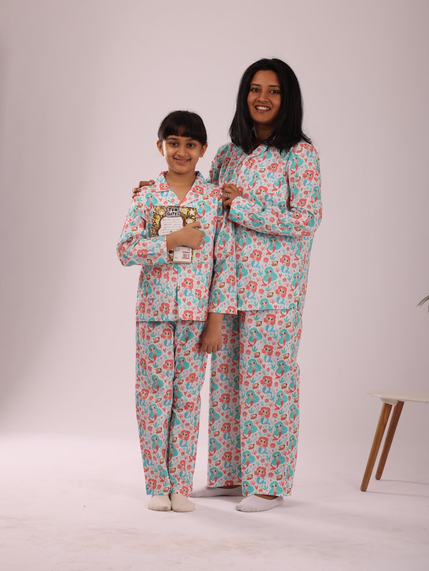 Mermaid Print Mom Nightsuit