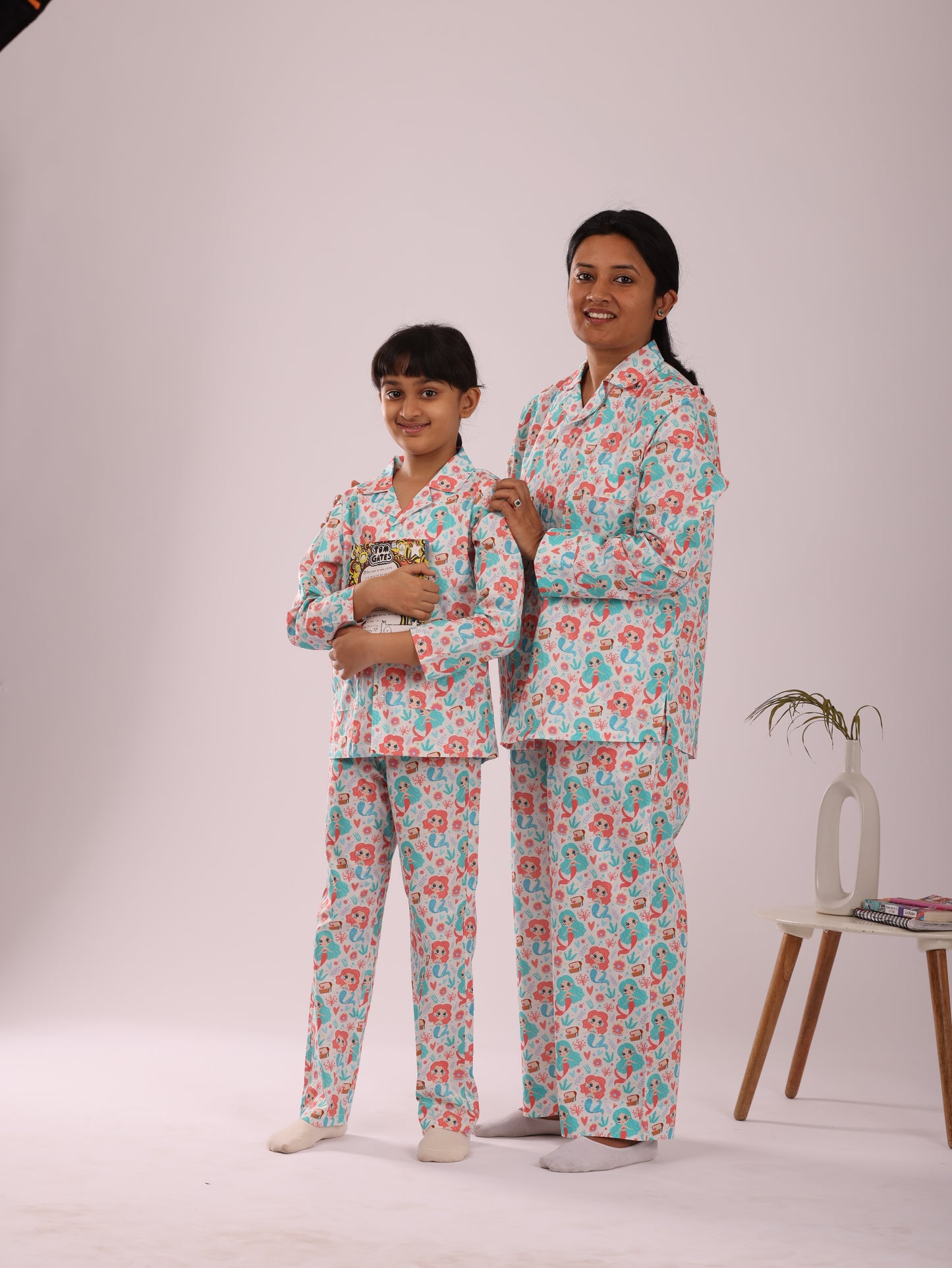 Mermaid Print Mom Nightsuit