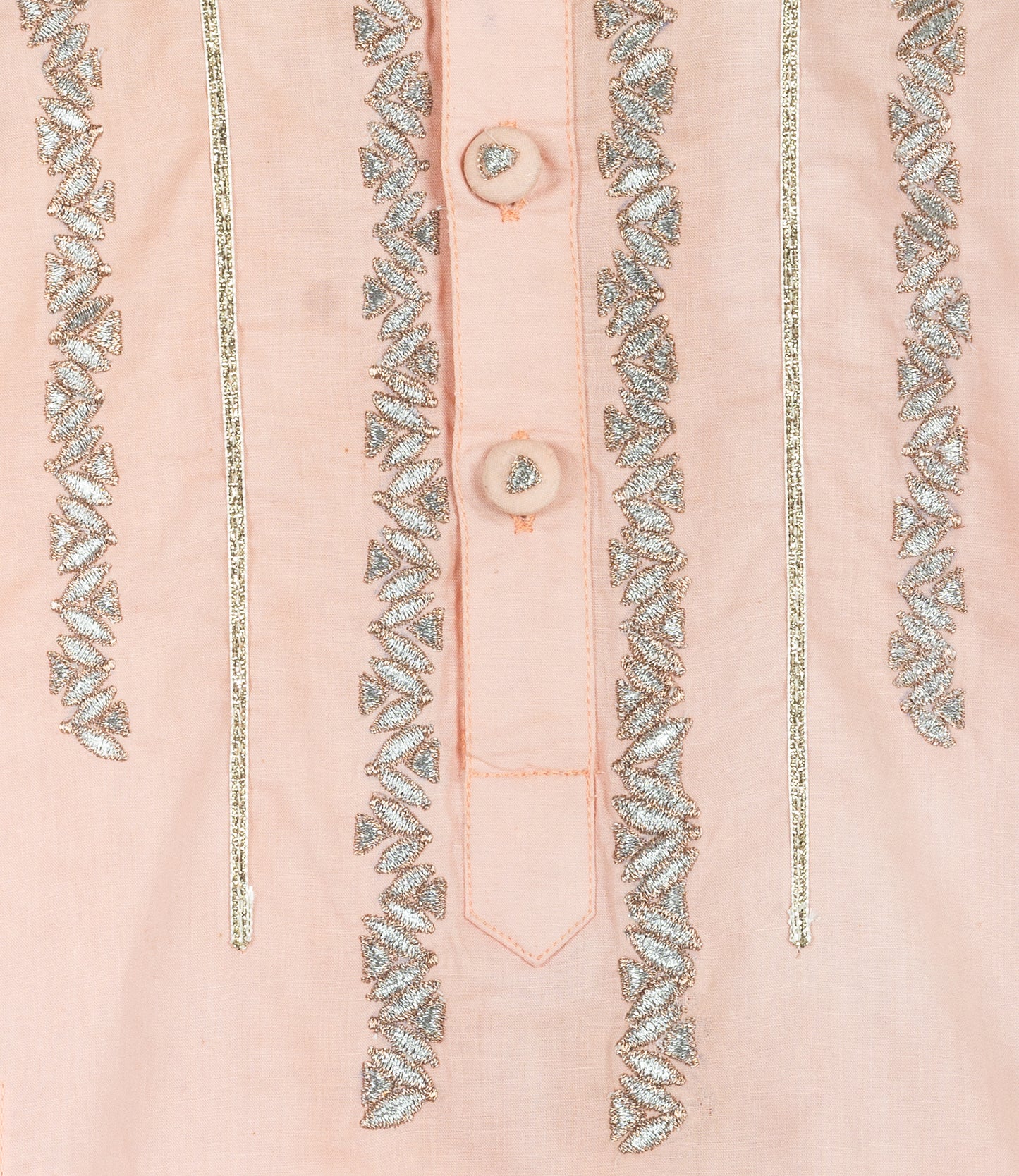 pink kurta set with zari embroidery