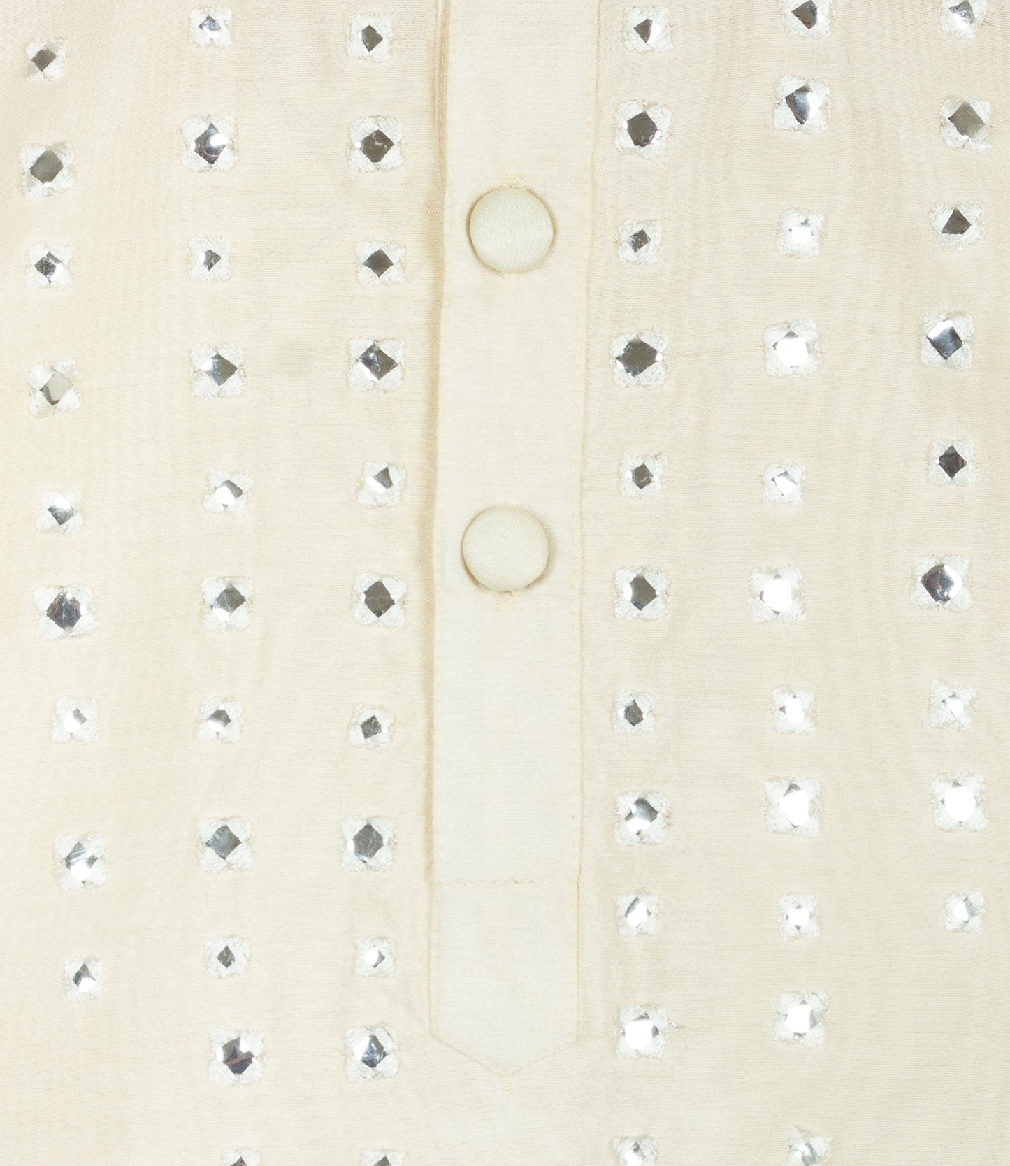 ivory kurta set with mirror work