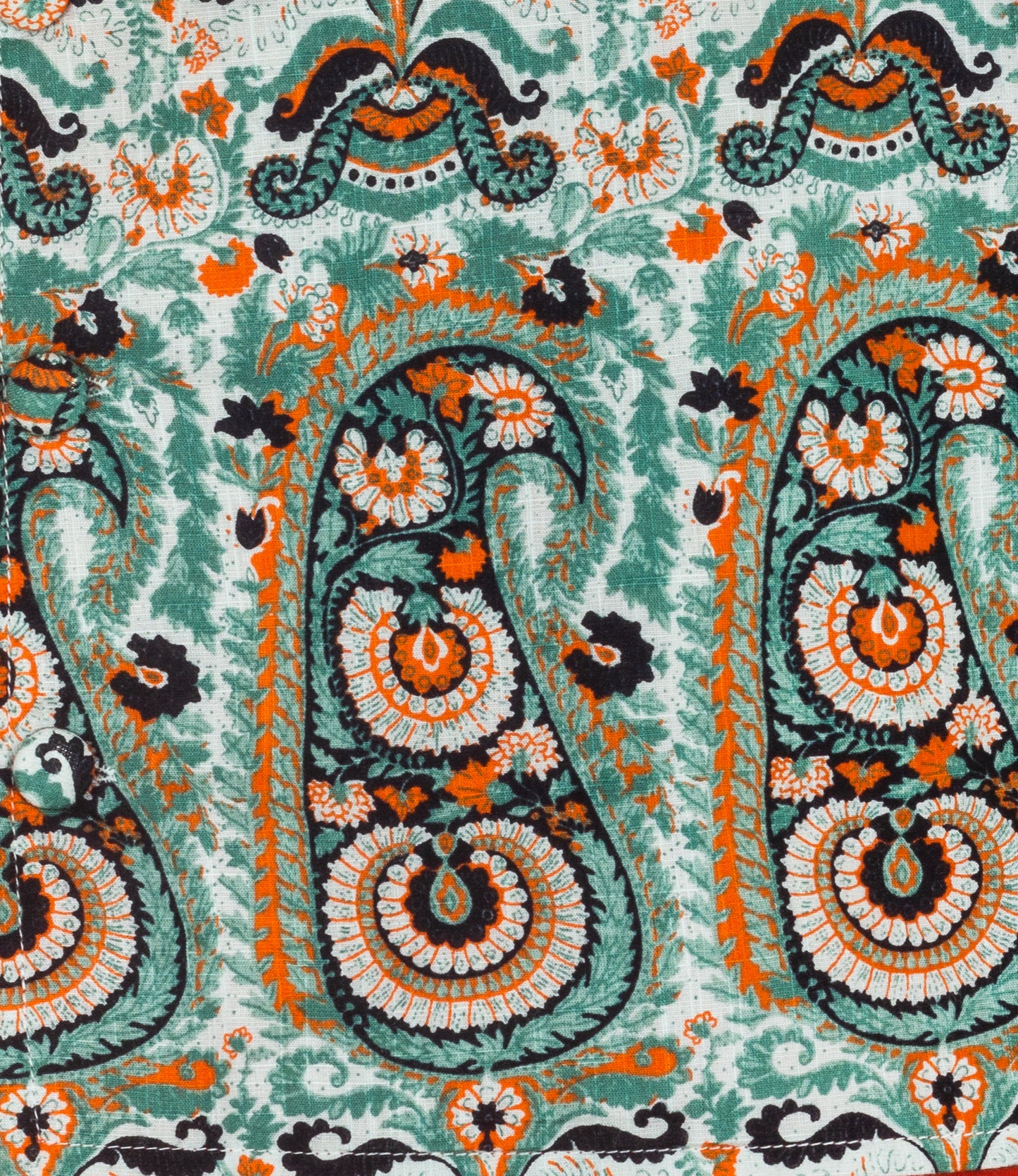 burnt orange kurta set with paisly print fixed jacket
