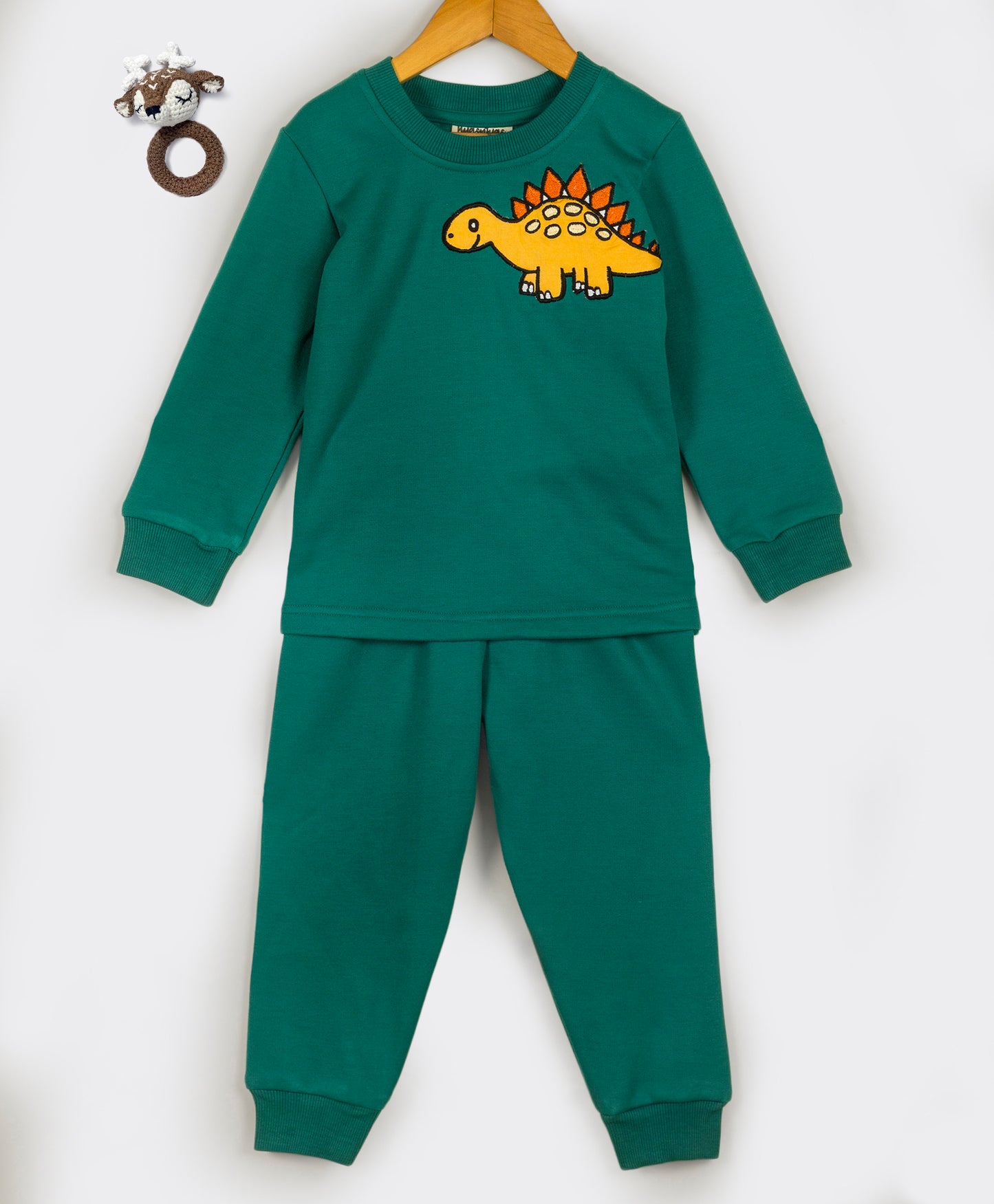 Green tracksuit with Dino embroidery