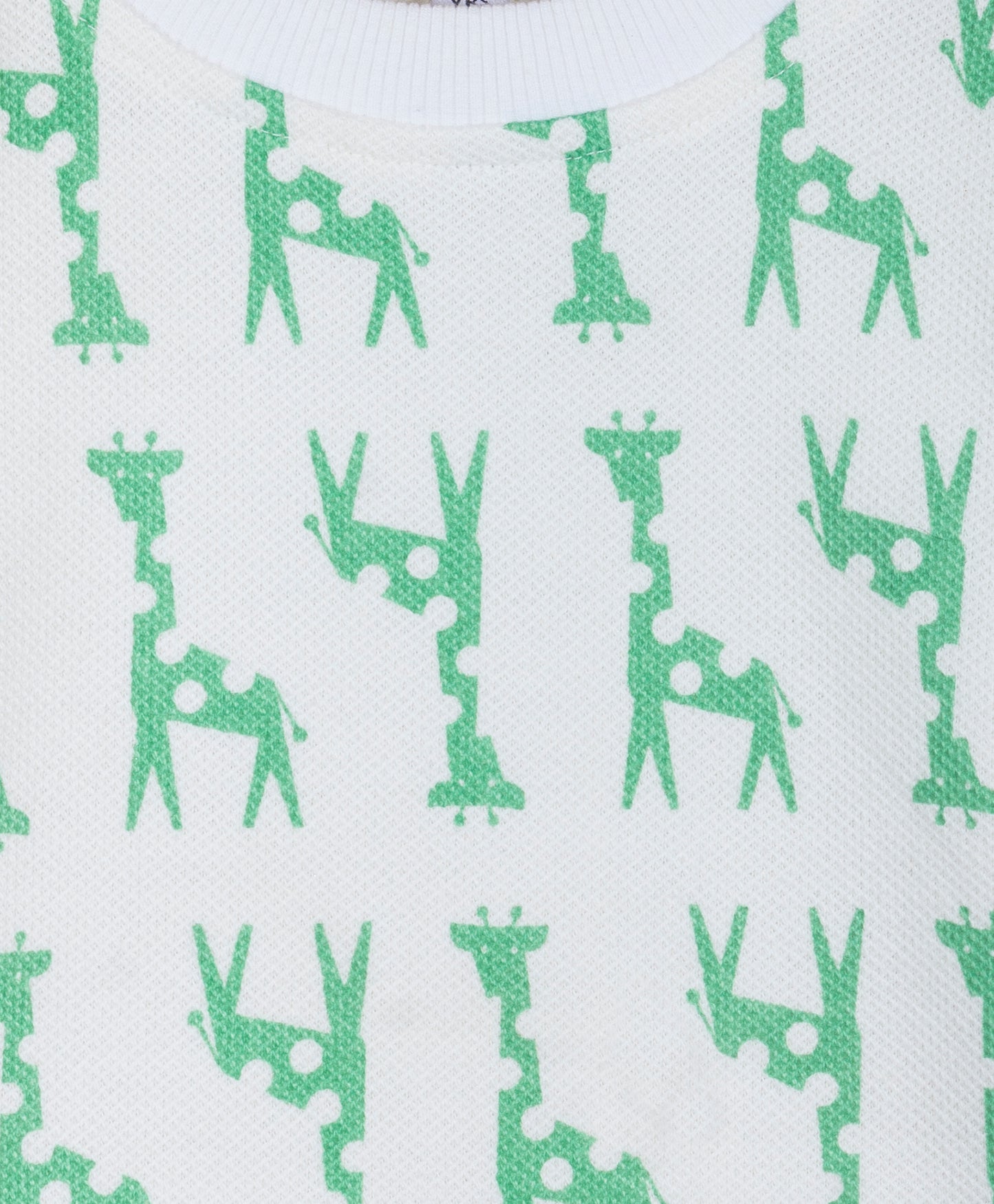 White and Green Giraffe print tracksuit