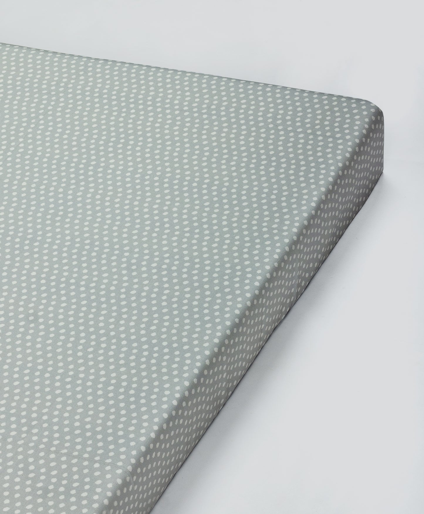 grey dot print cot sheet