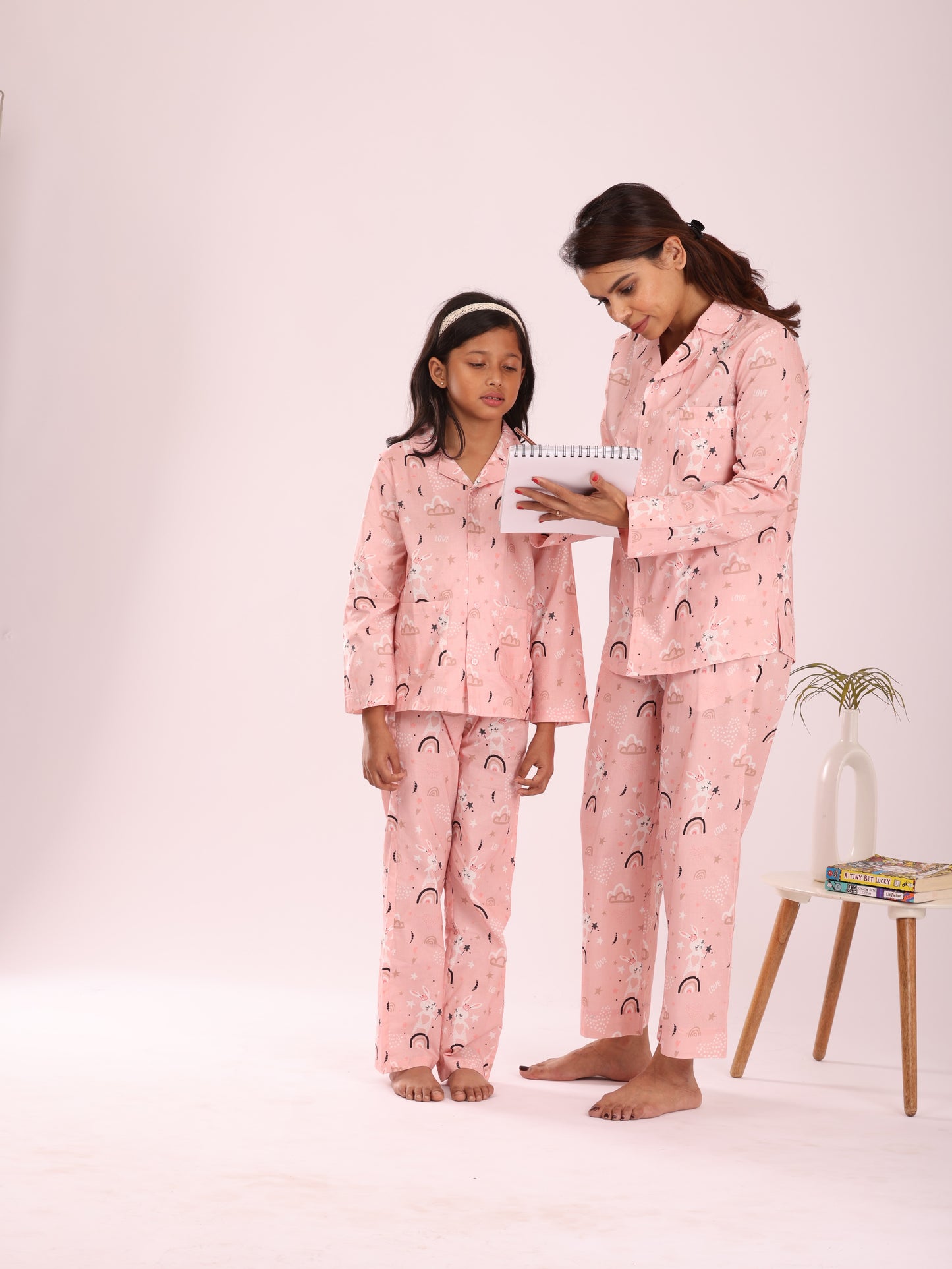 BUNNY AND RAINBOW PRINT NIGHTSUIT