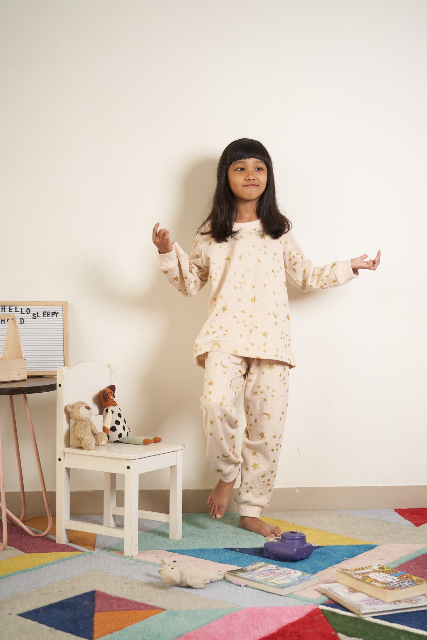 Moon and star gold print tracksuit