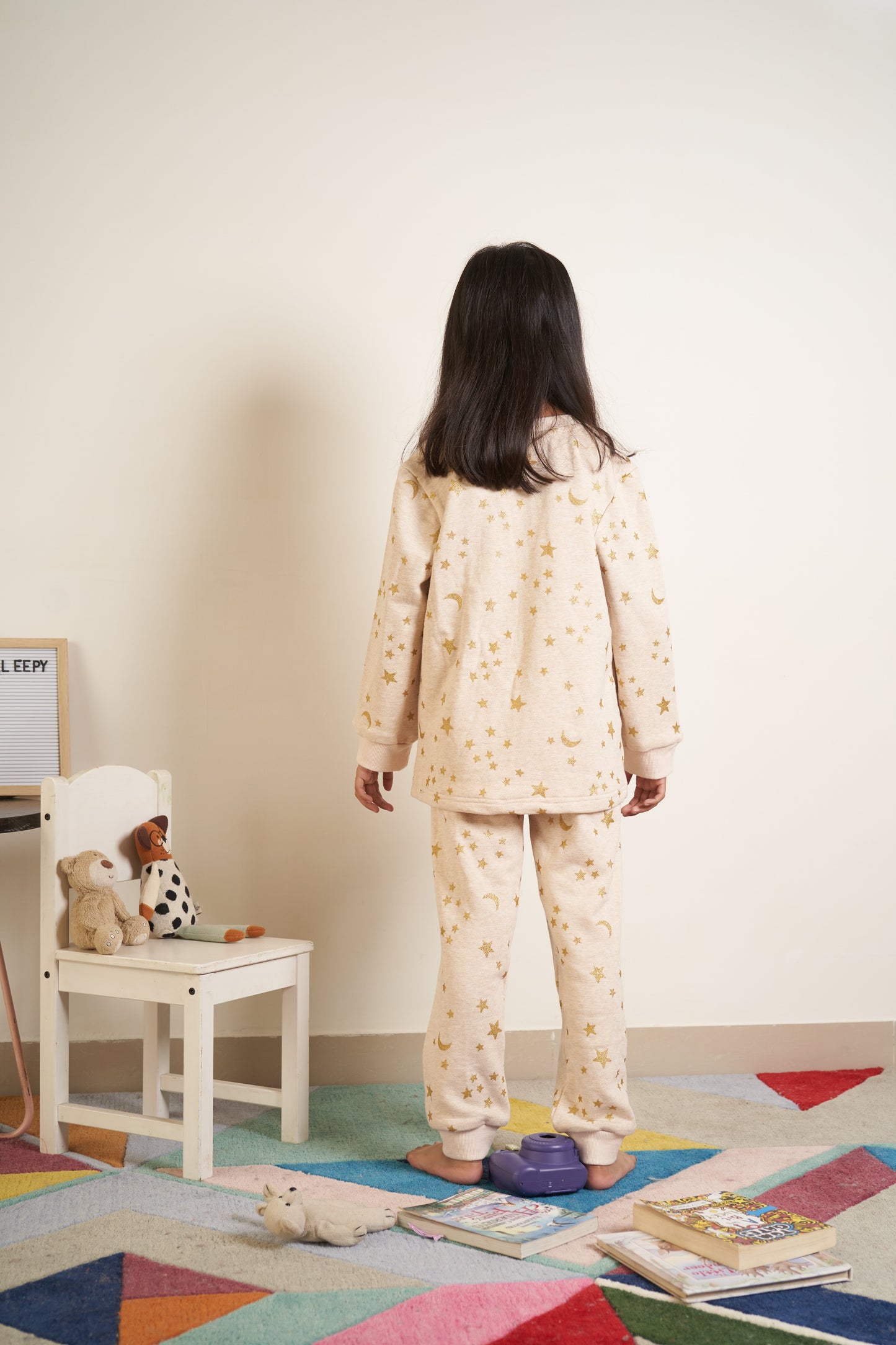 Moon and star gold print tracksuit
