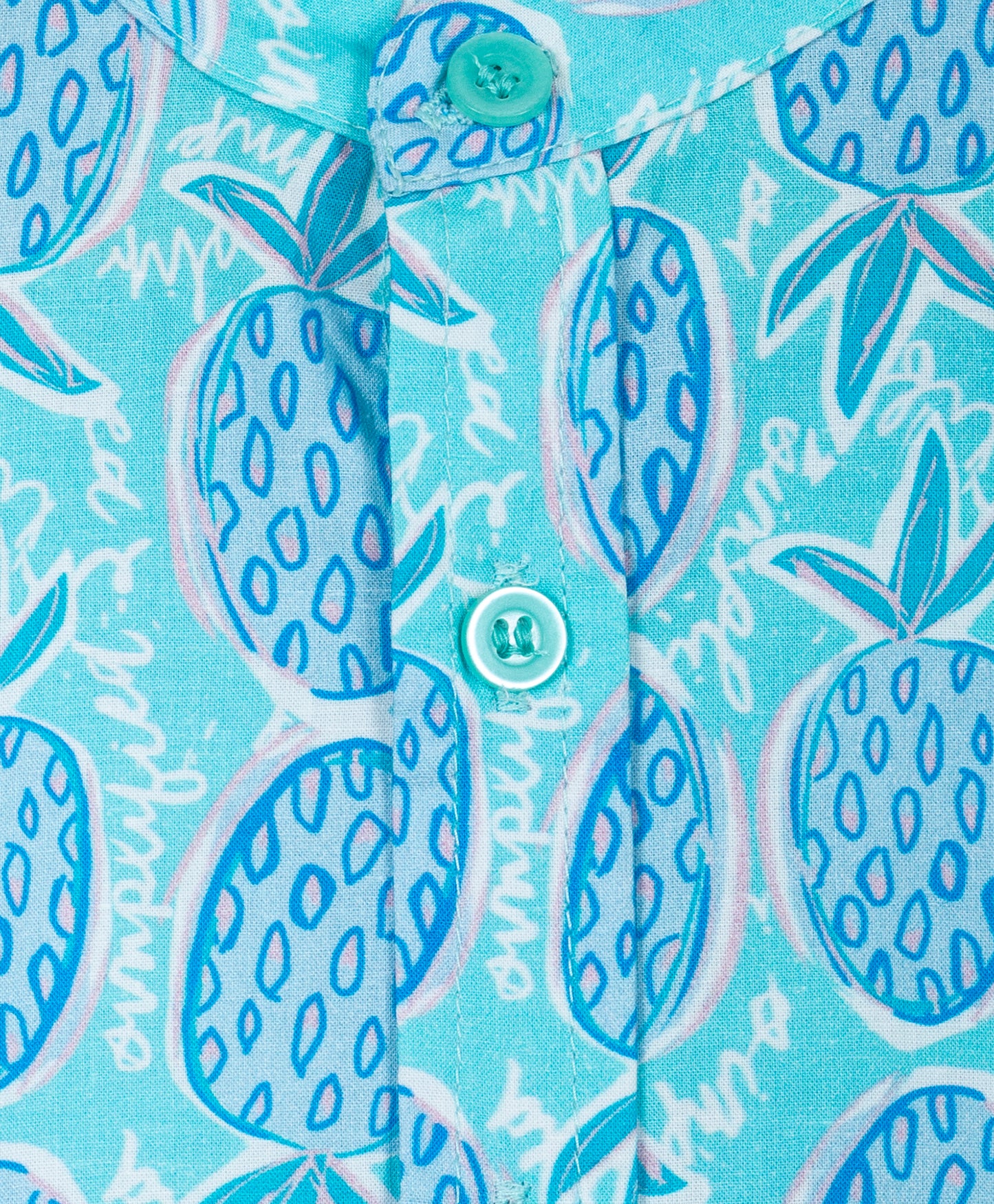 Blue Pineapple print short sleeves shirt