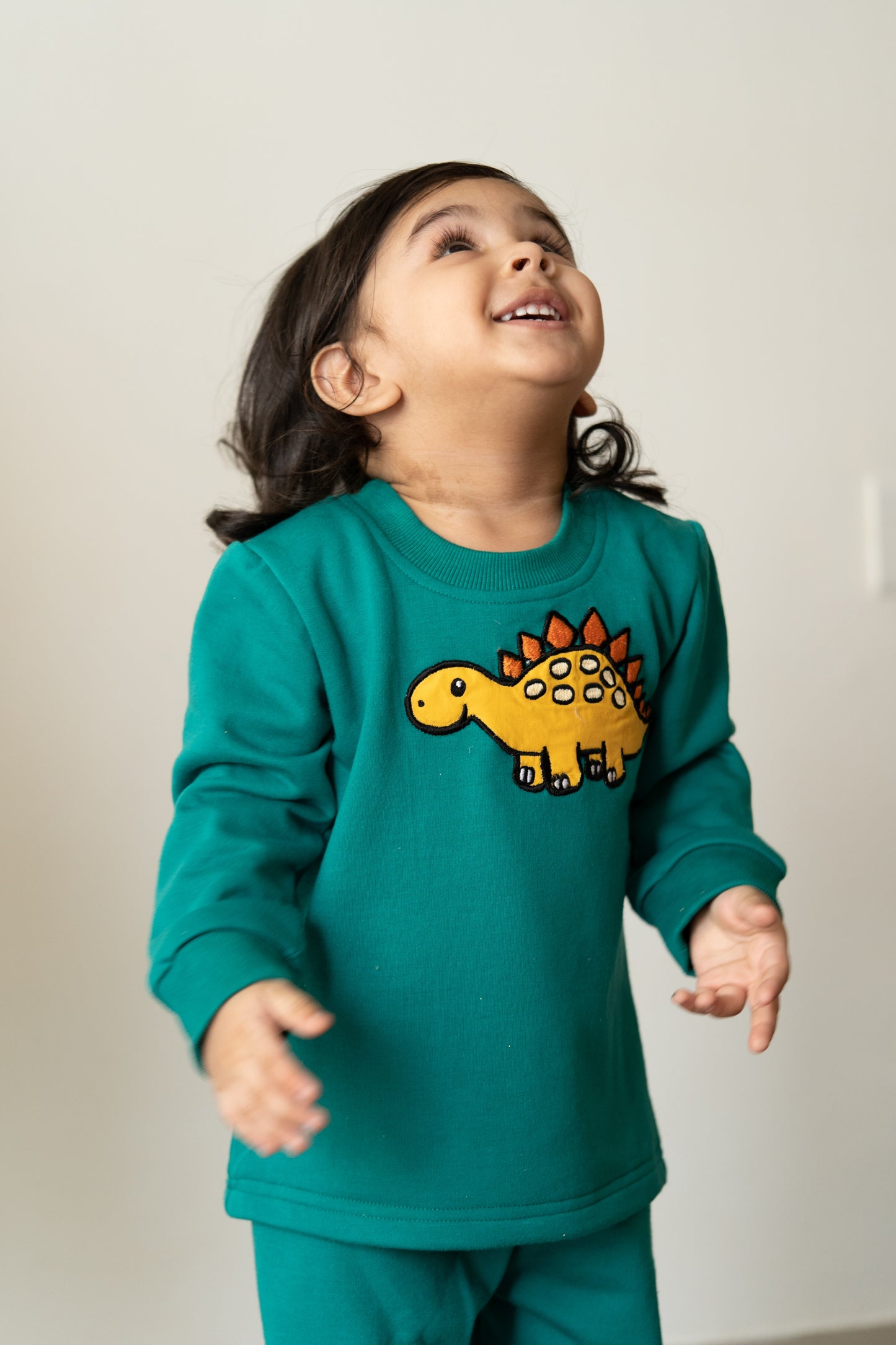 Green tracksuit with Dino embroidery