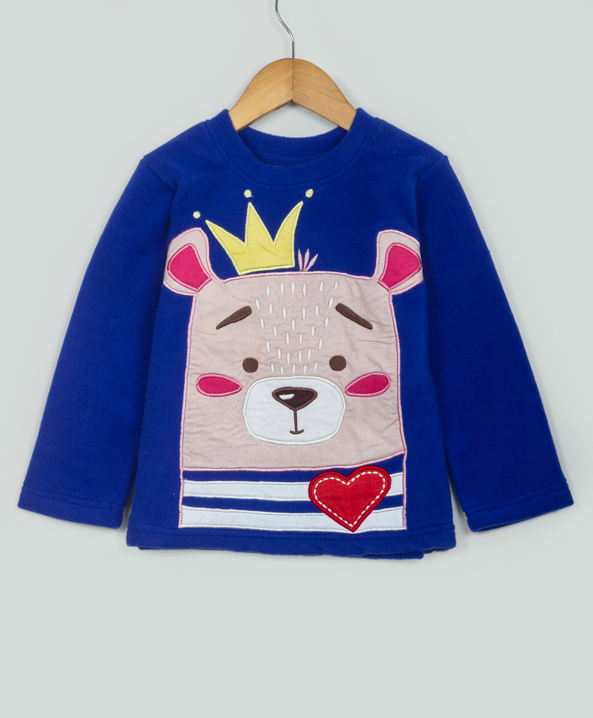 Blue bear patchwork fleece set