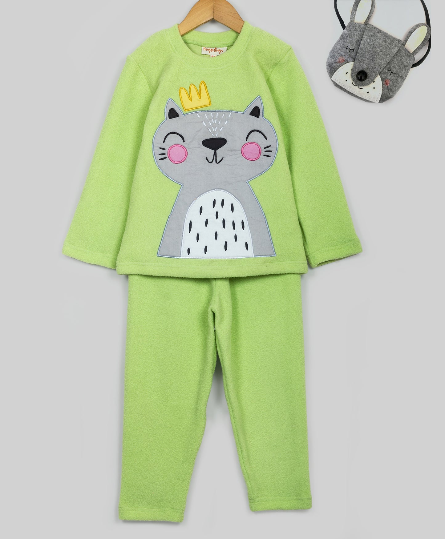 Cat patch work fleece set