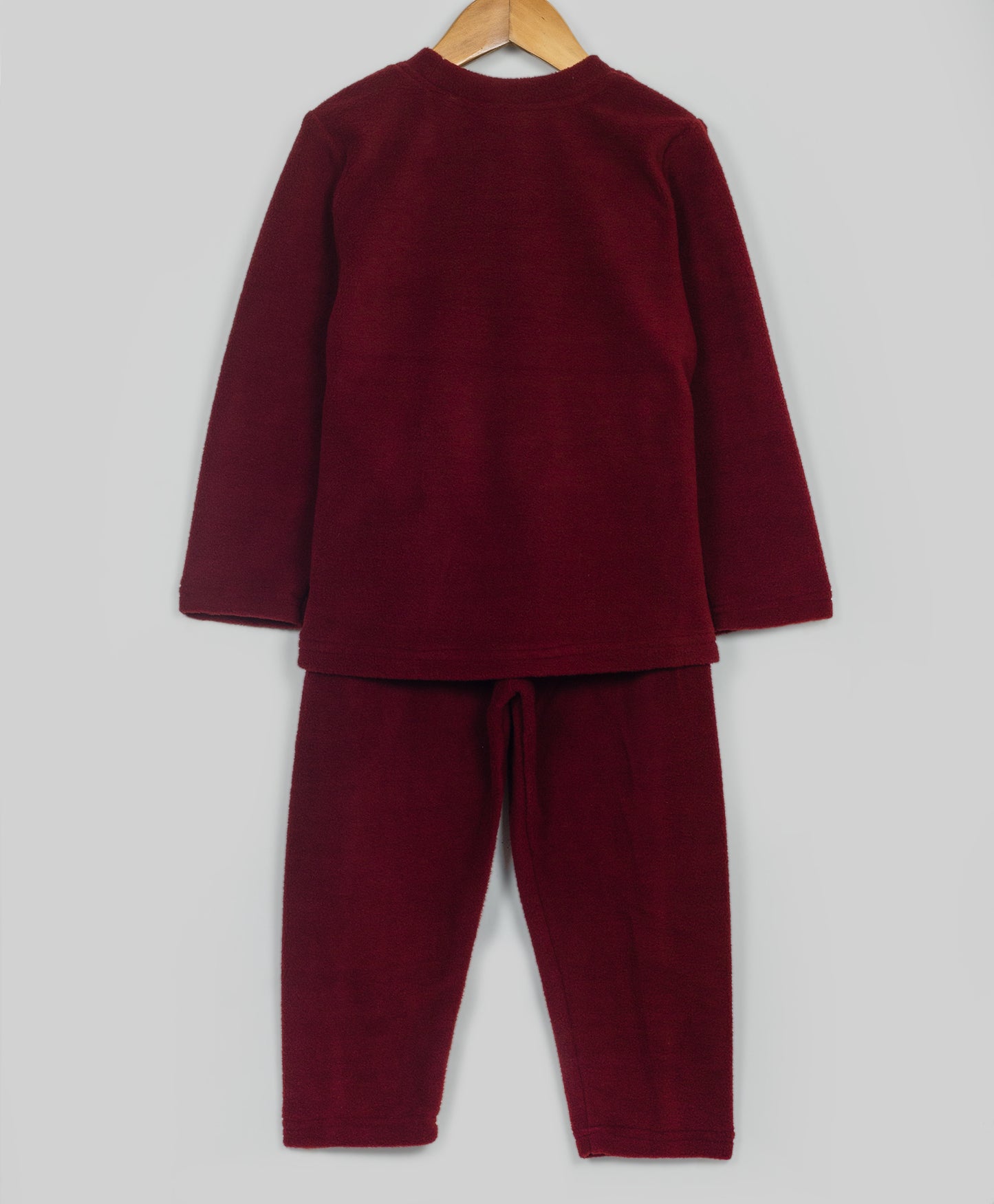 Maroon dog patchwork fleece set