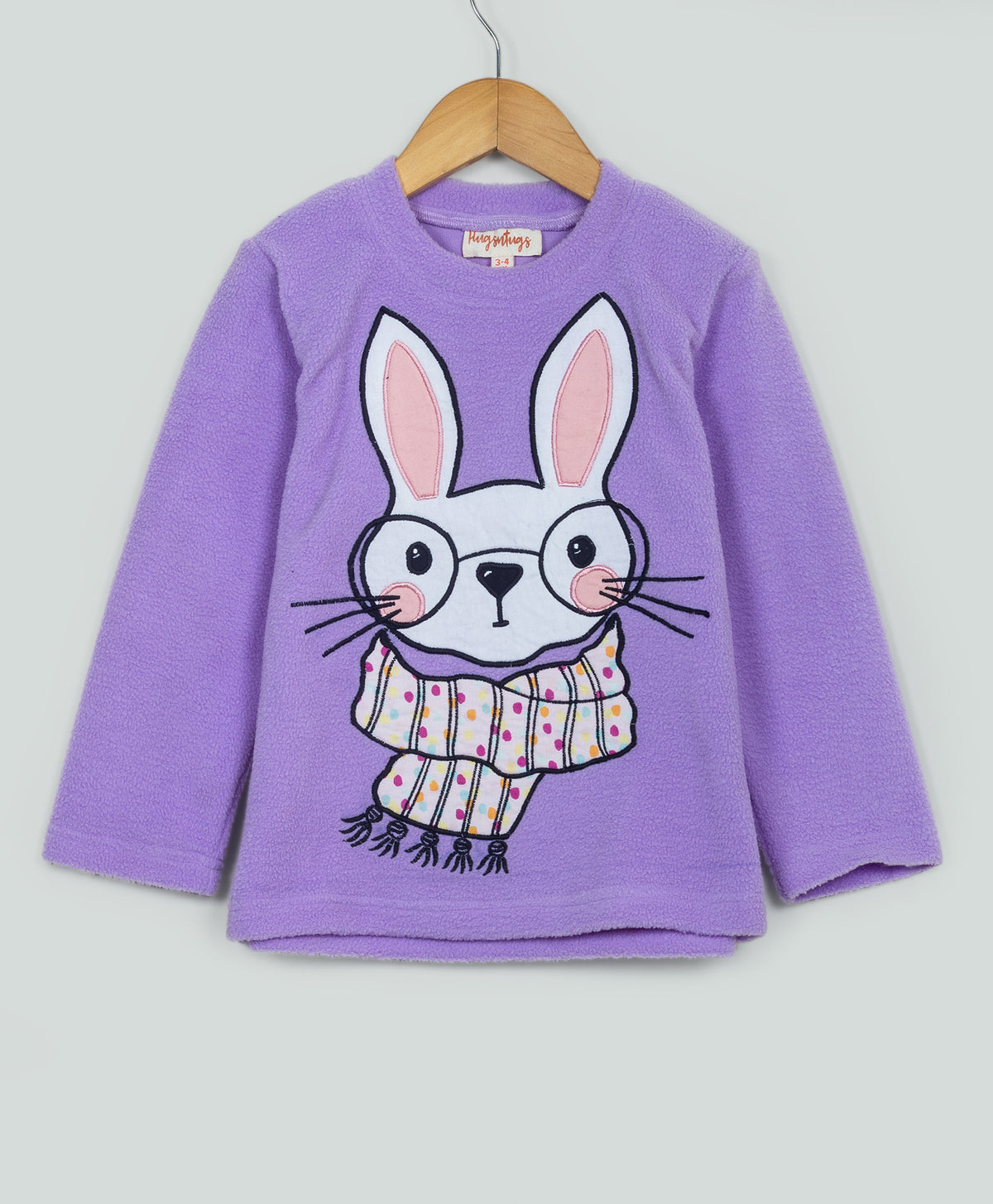 Rabbit patchwork lilac fleece set