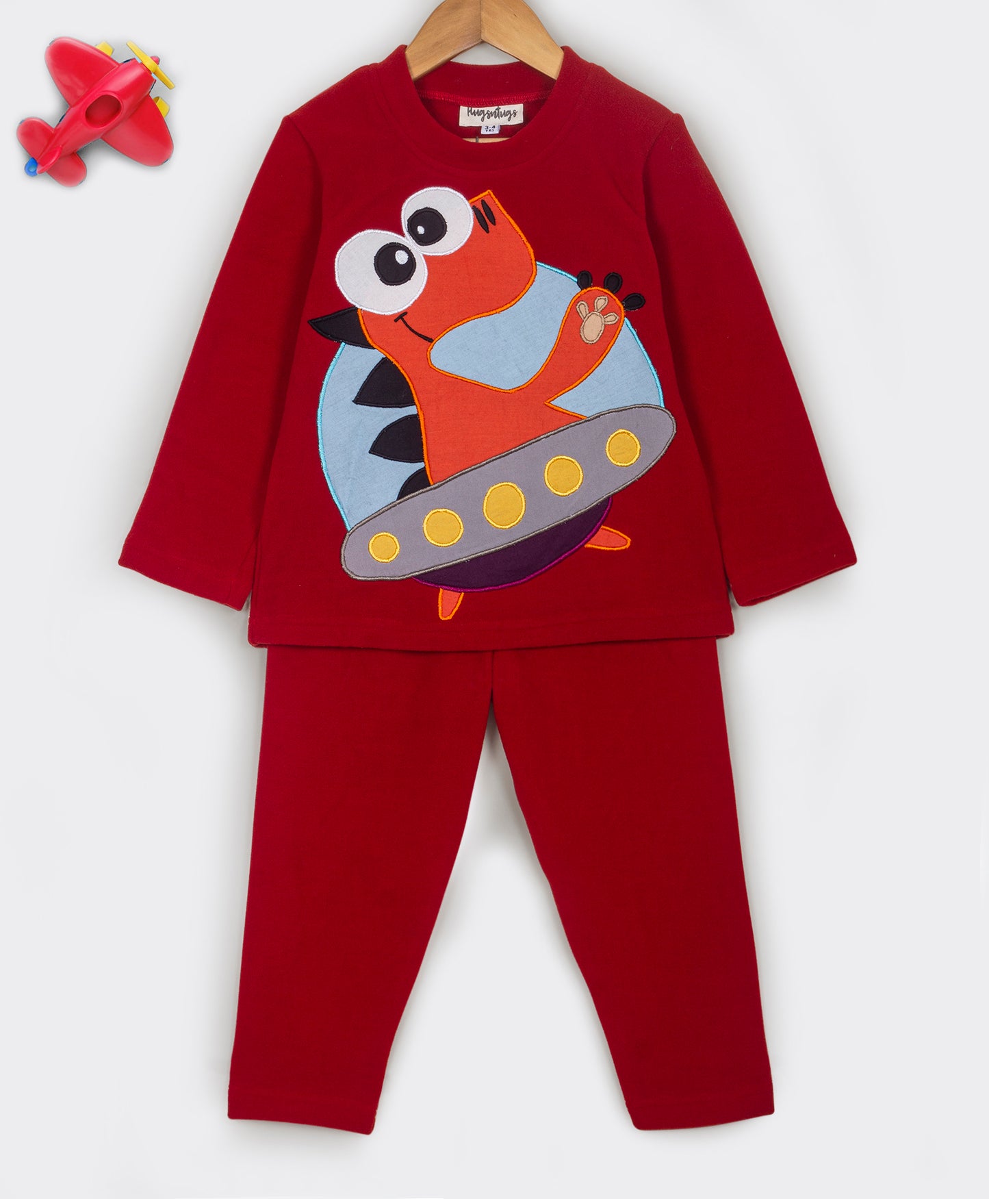 Dino patchwork fleece set