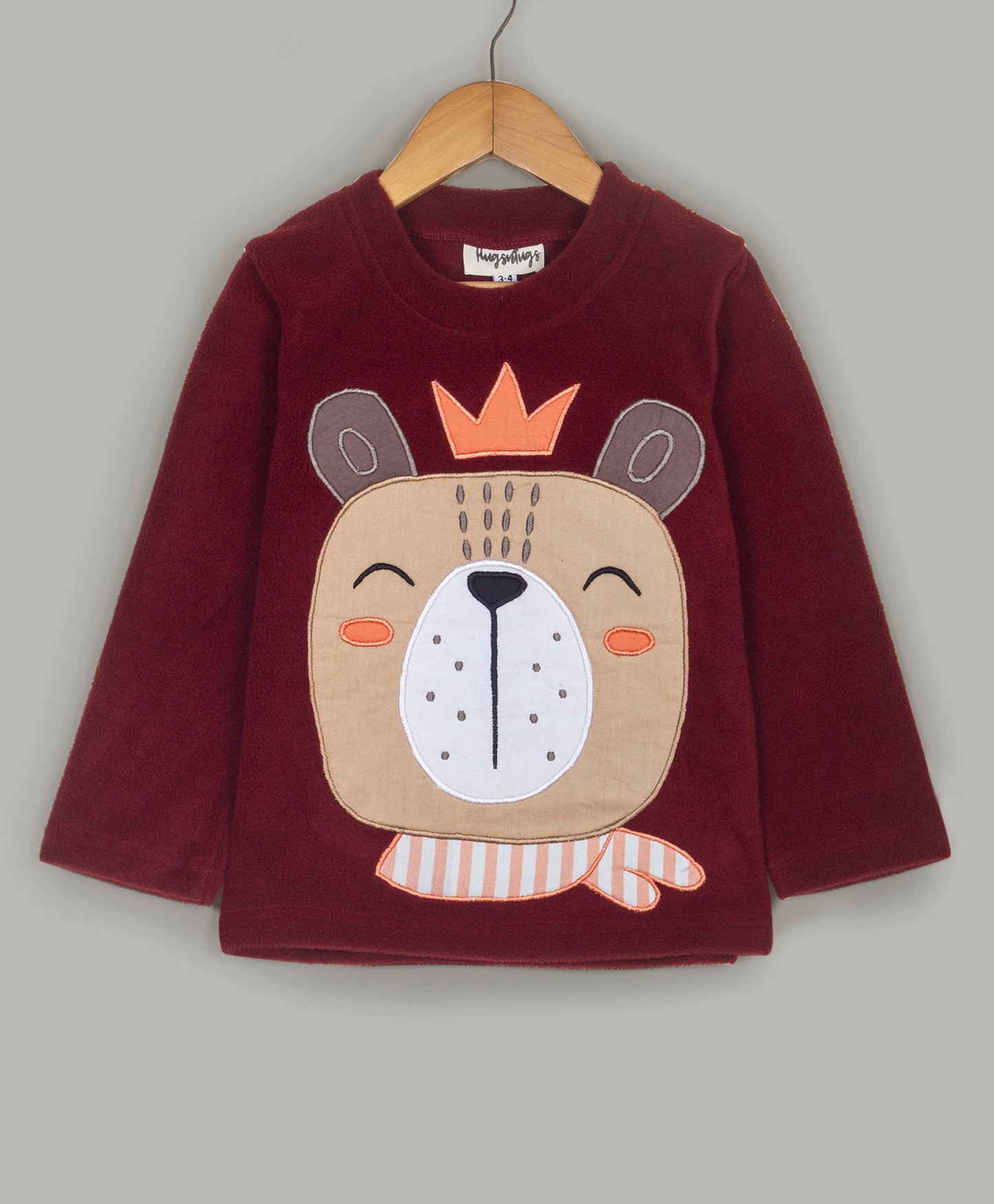 Bear Face patch work fleece set