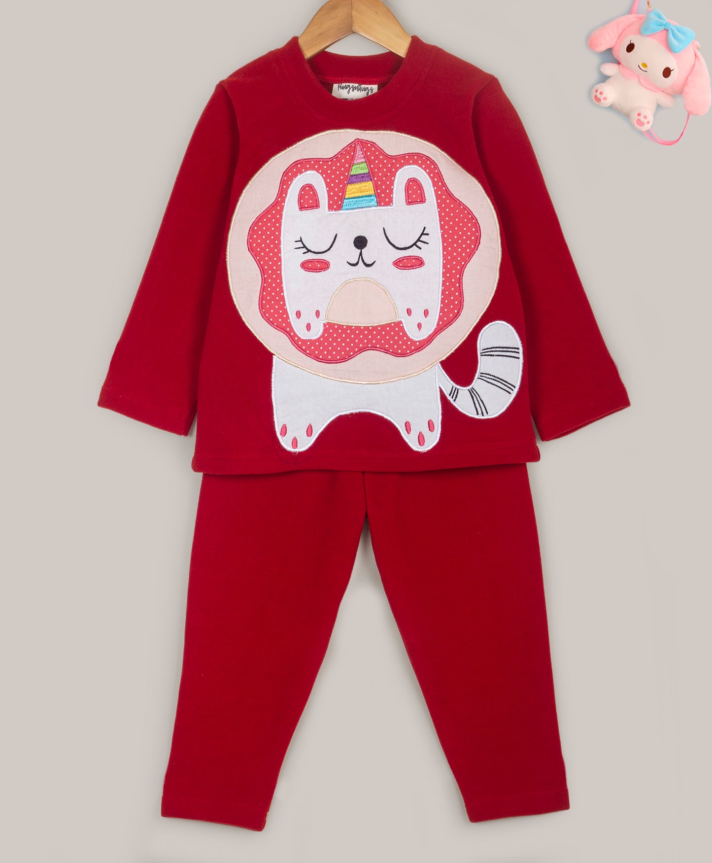 Cat patchwork fleece set
