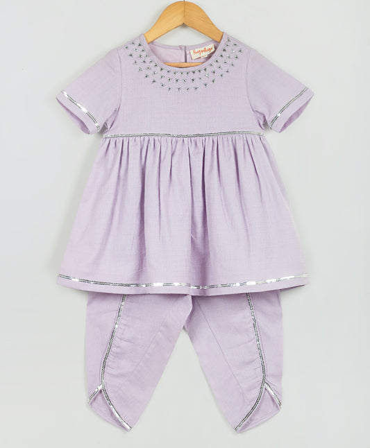 lilac short kurta set