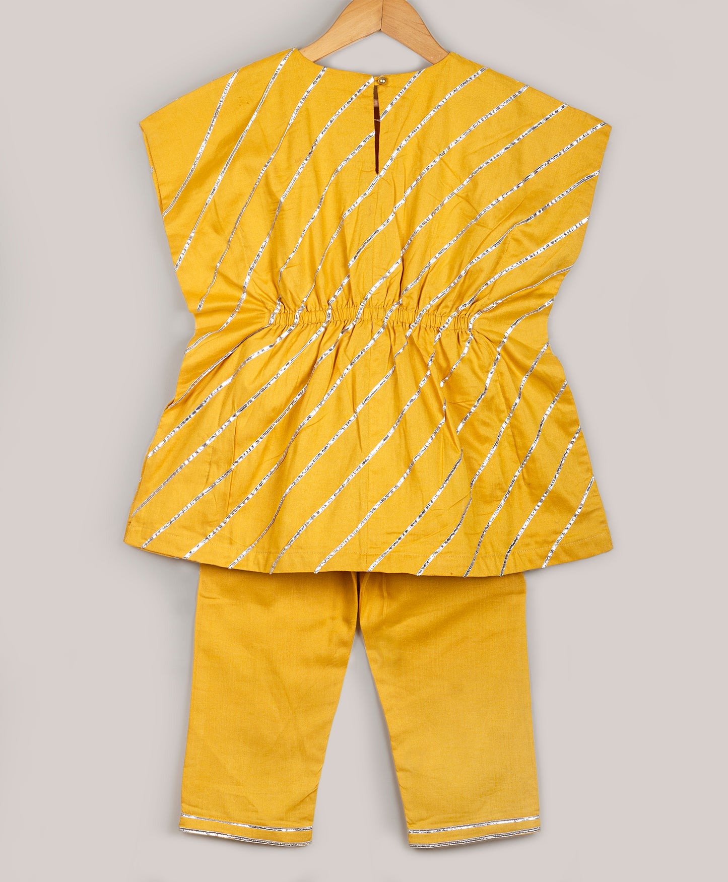 Kaftan Indian wear Kurta with straight pant - YELLOW