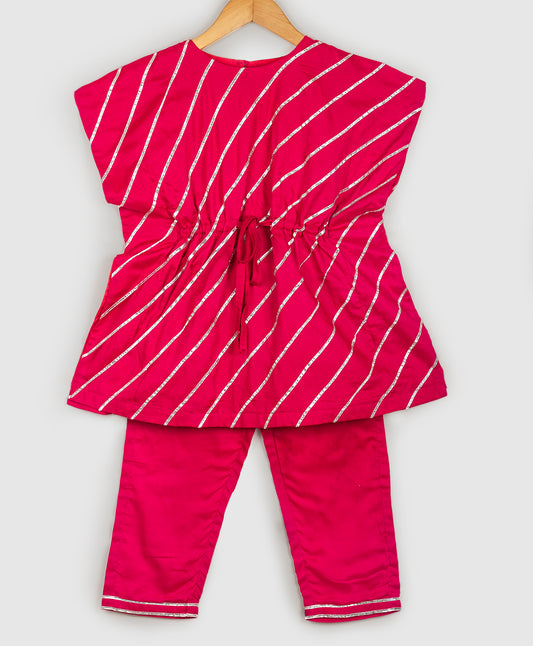 Kaftan Indian wear Kurta with straight pant - PINK