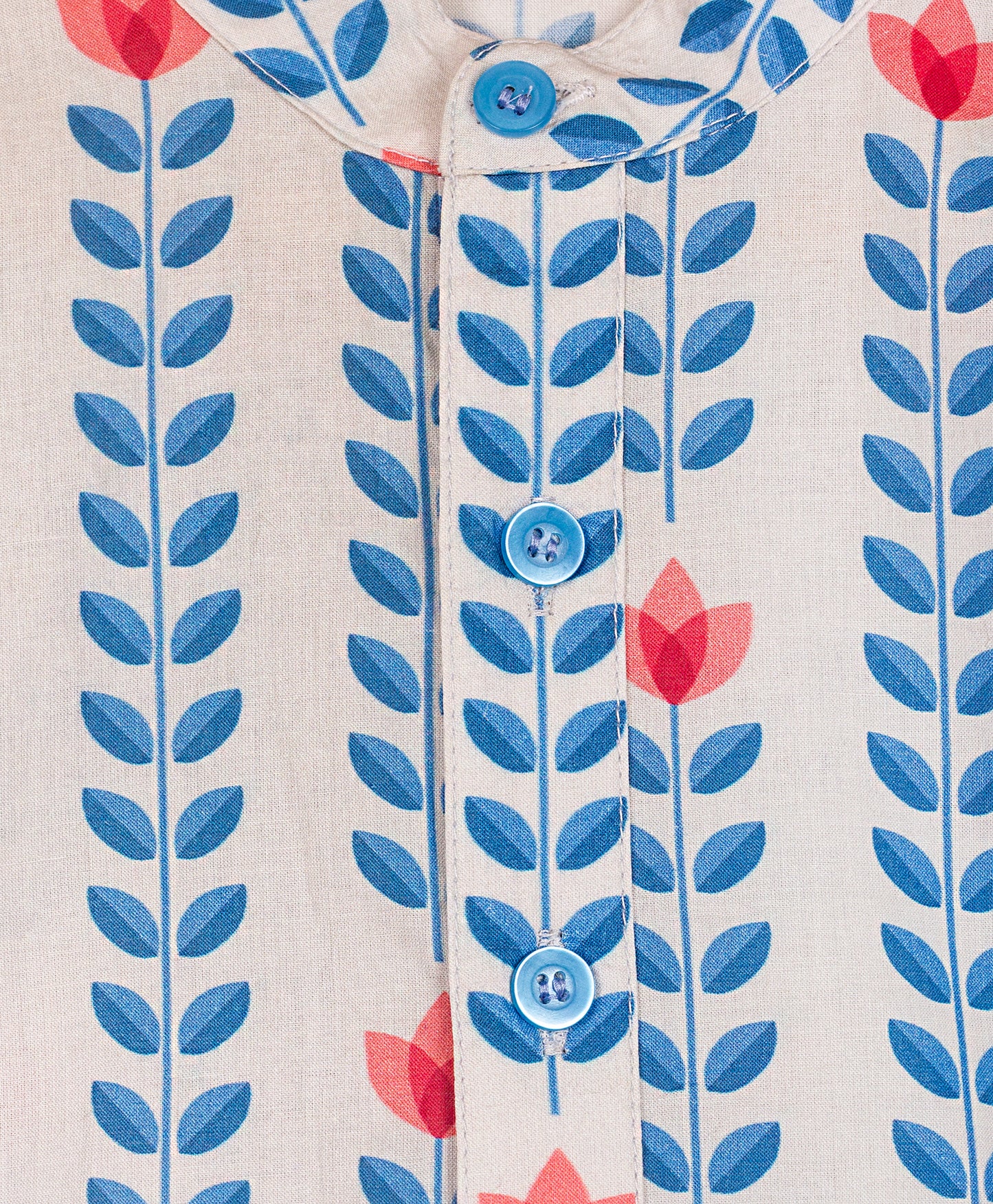 BLUE LEAF PRINT KURTA SET