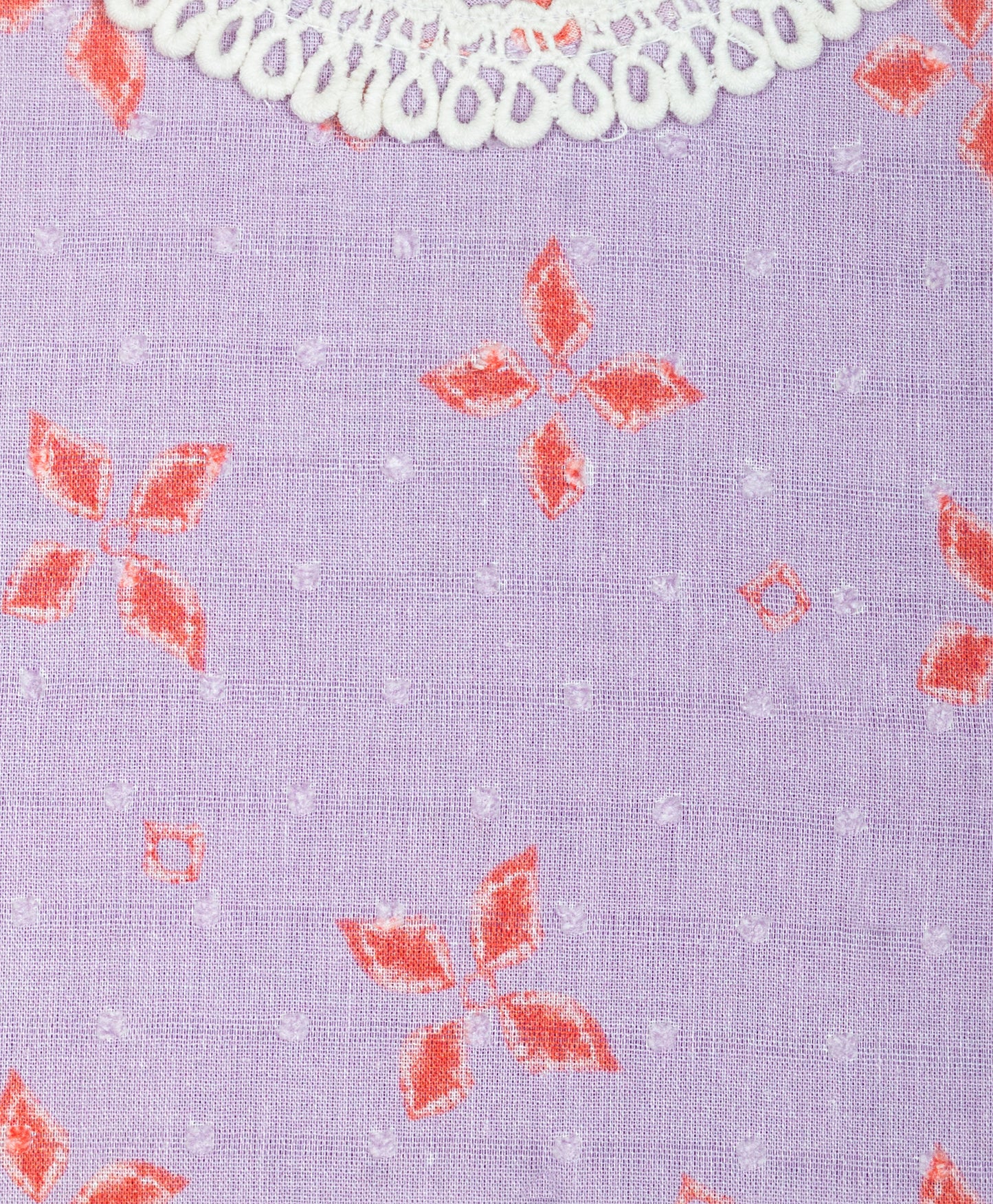 LILAC KURTA SET WITH CONTRAST LACE AND MATCHING PANTS