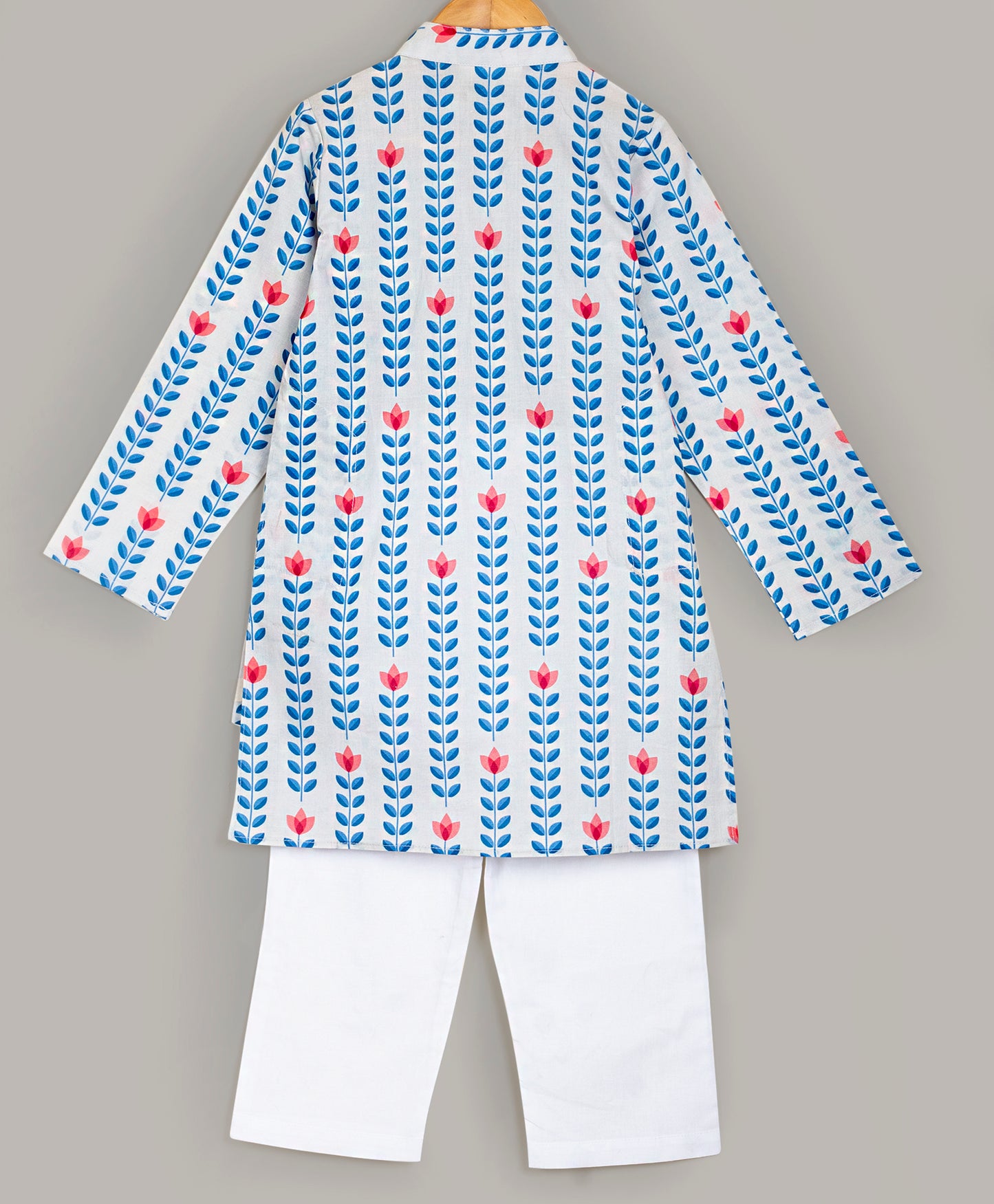 BLUE LEAF PRINT KURTA SET