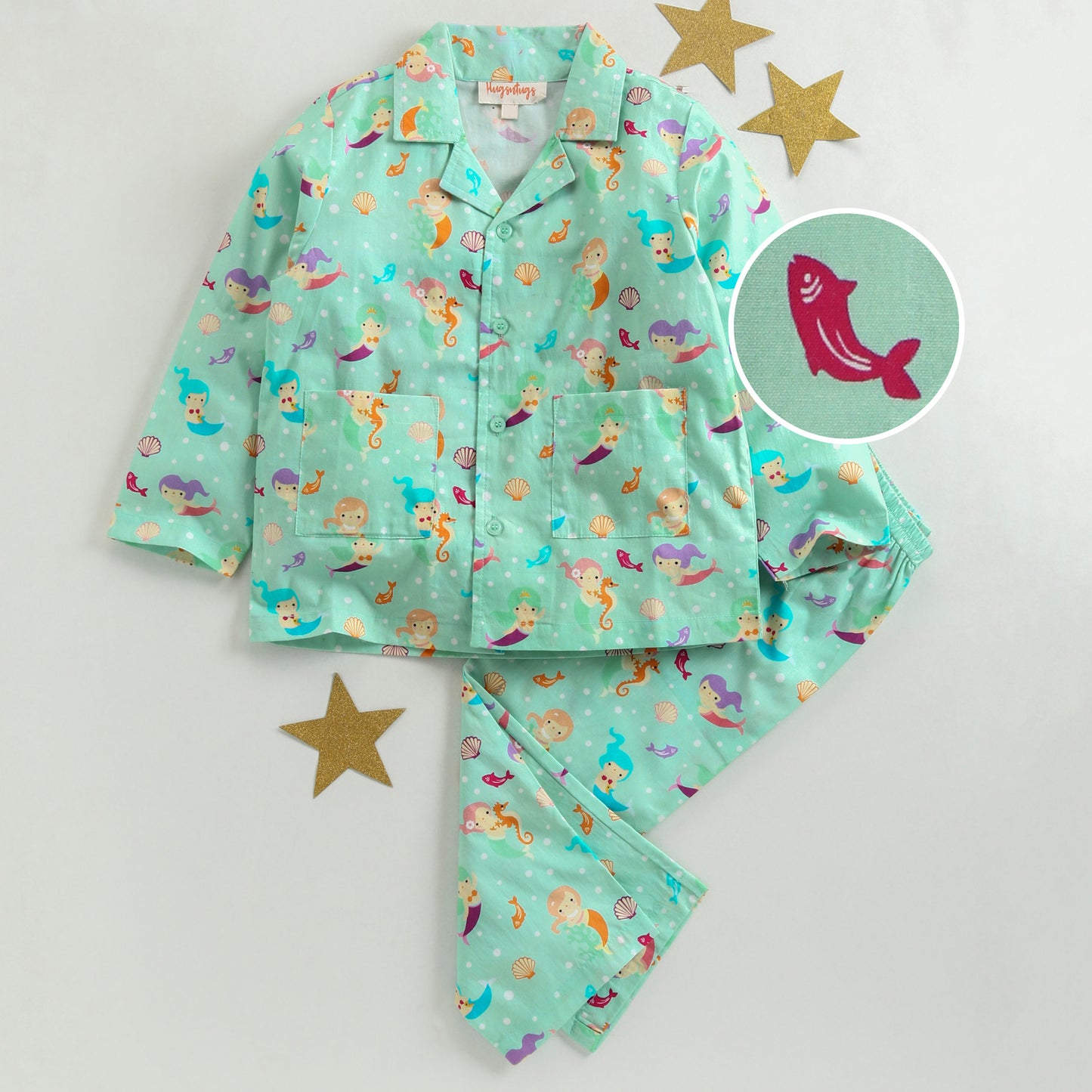 MERMAID AND SEA LIFE PRINT NIGHTSUIT