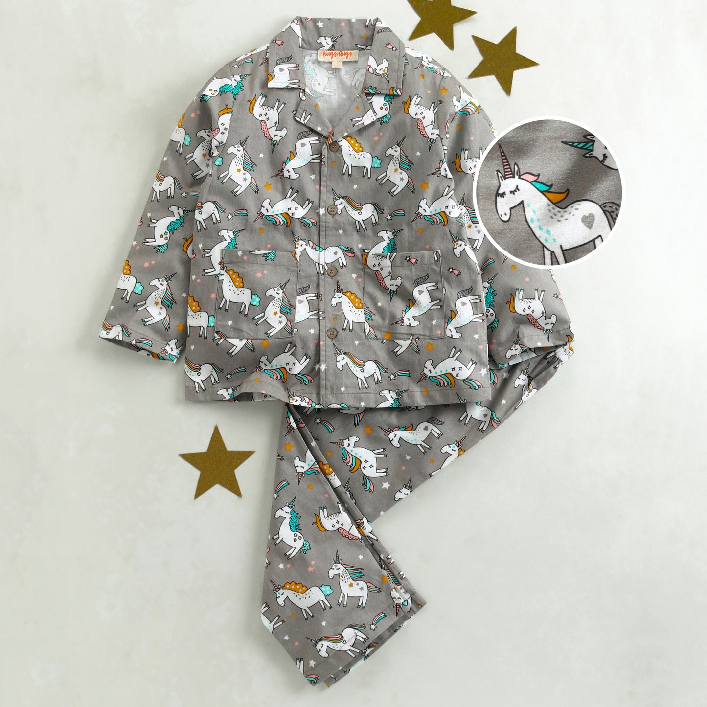 UNICORN AND STARS PRINT NIGHTSUIT