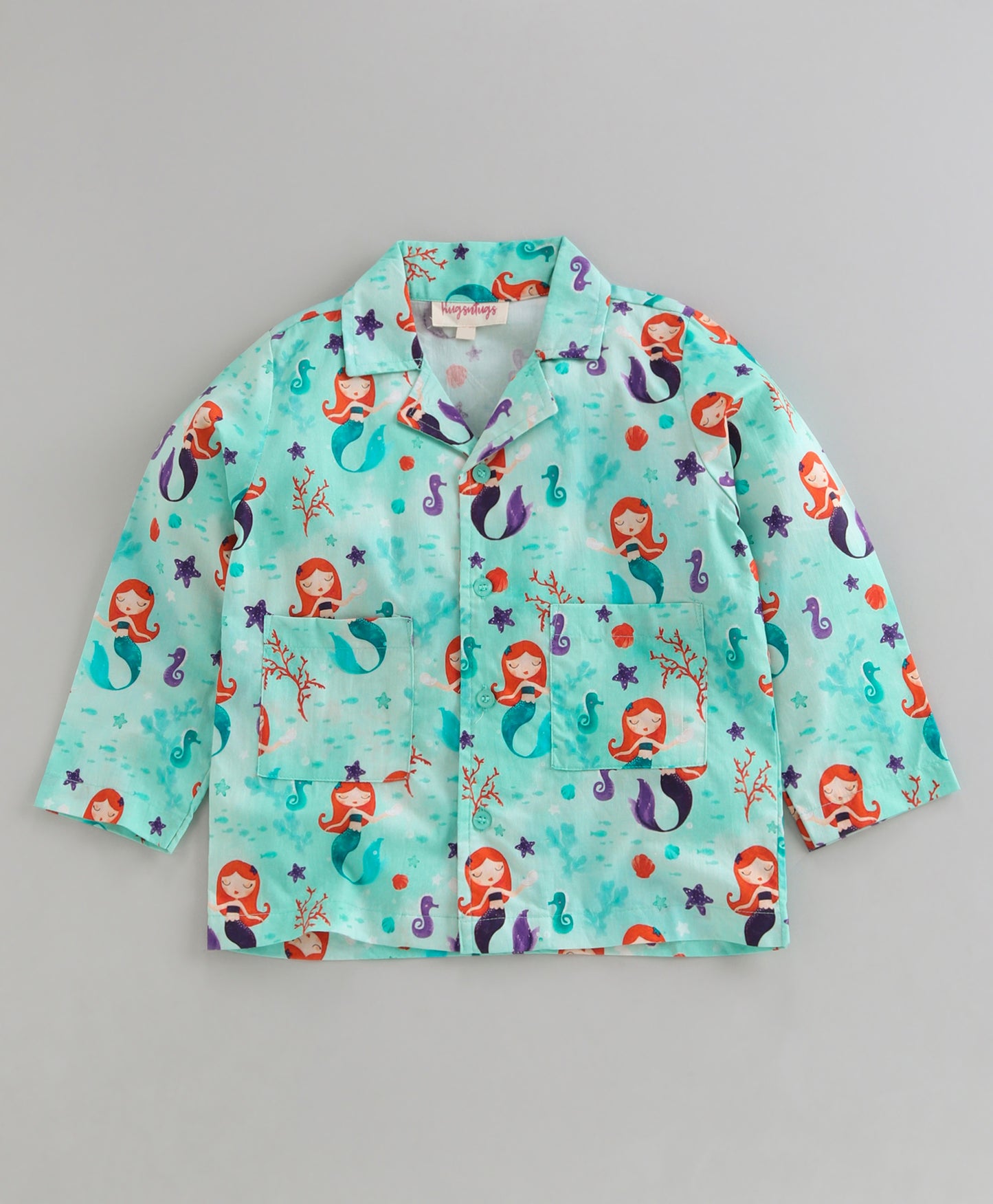 Mermaid and seahorse print nightsuit