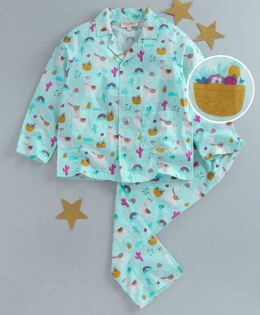 LLAMA AND CACTUS PRINT NIGHTSUIT