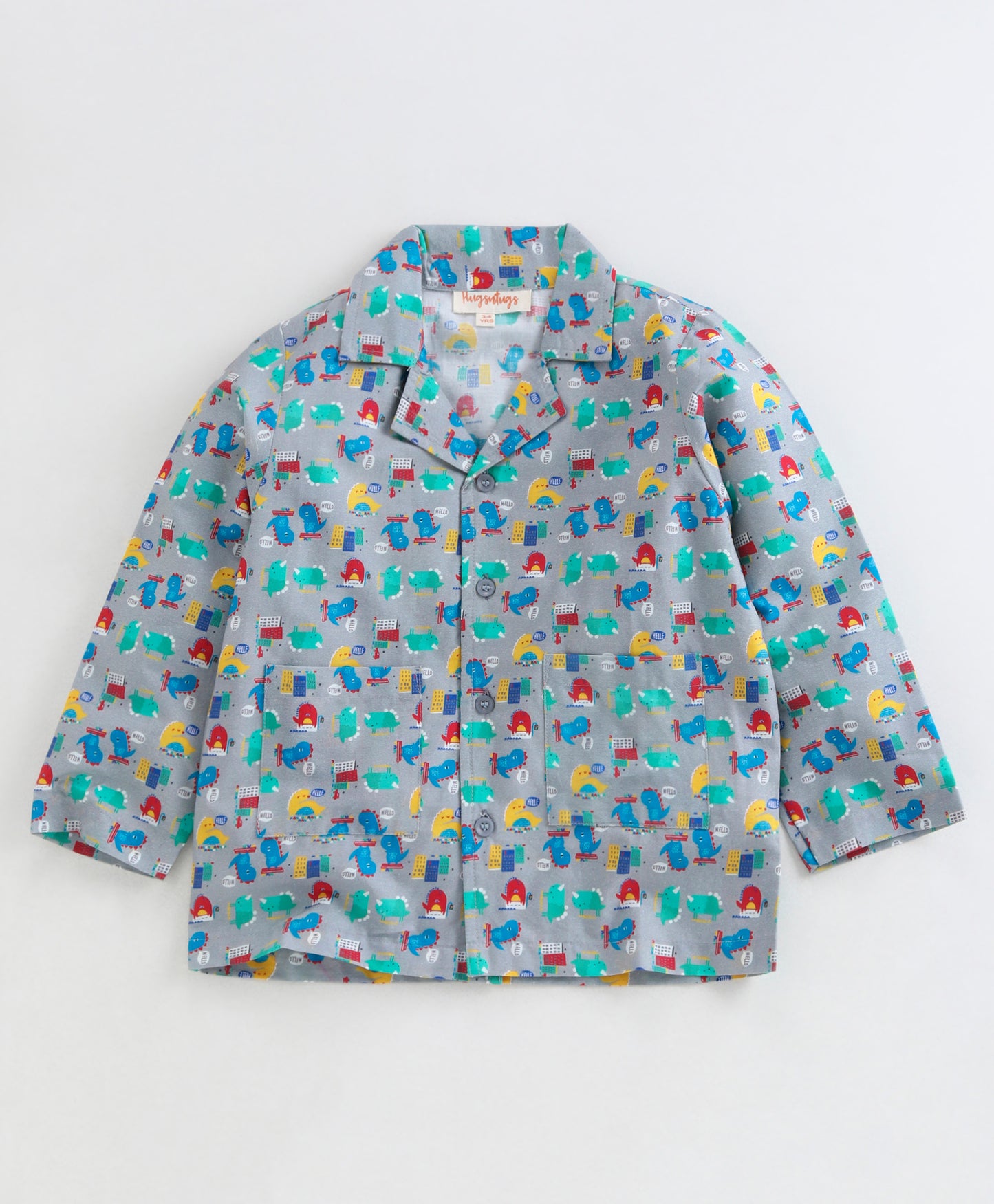 MULTI COLOR LITTLE DINO PRINT NIGHTSUIT