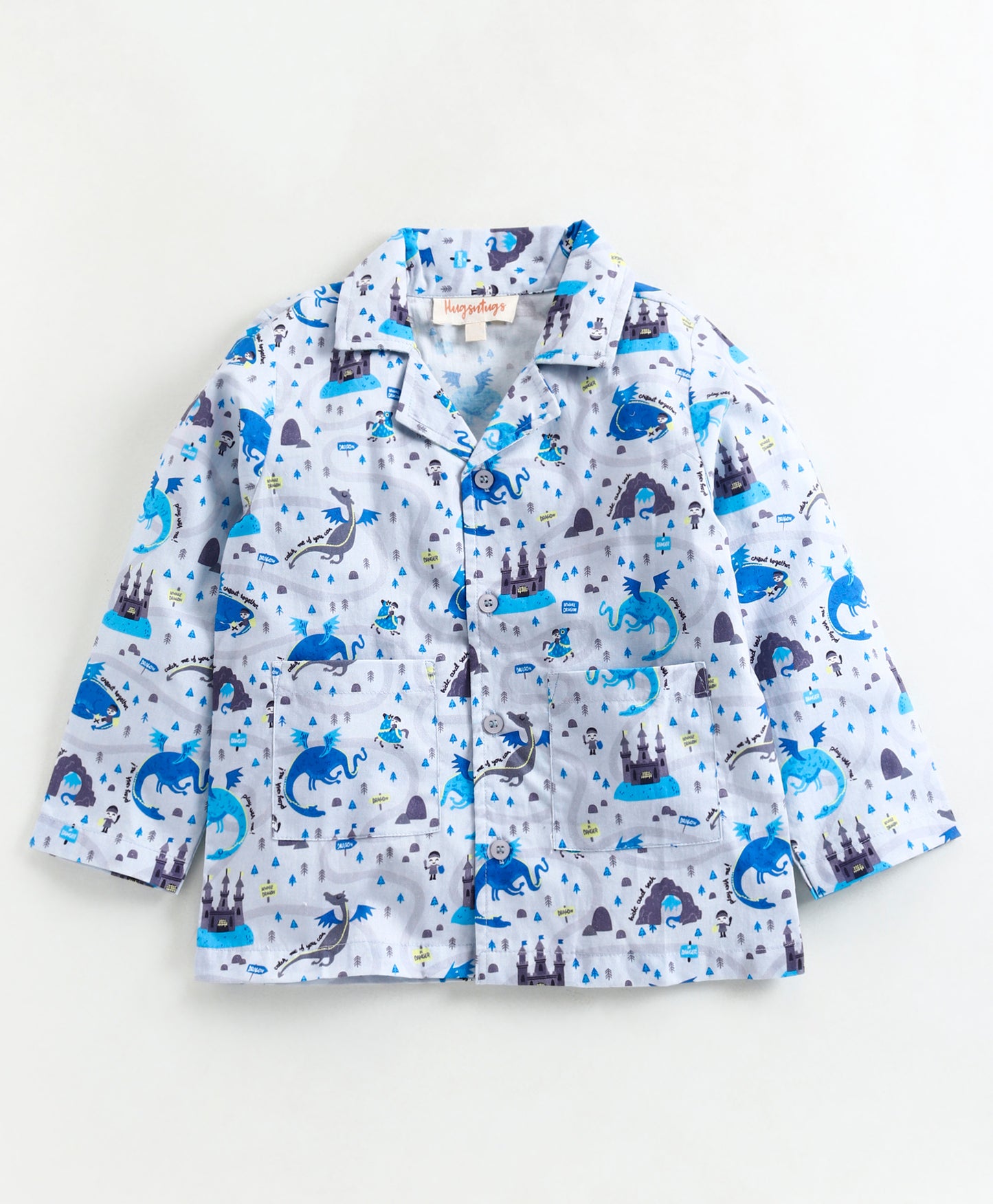 DRAGON AND CASTLE PRINT NIGHTSUIT