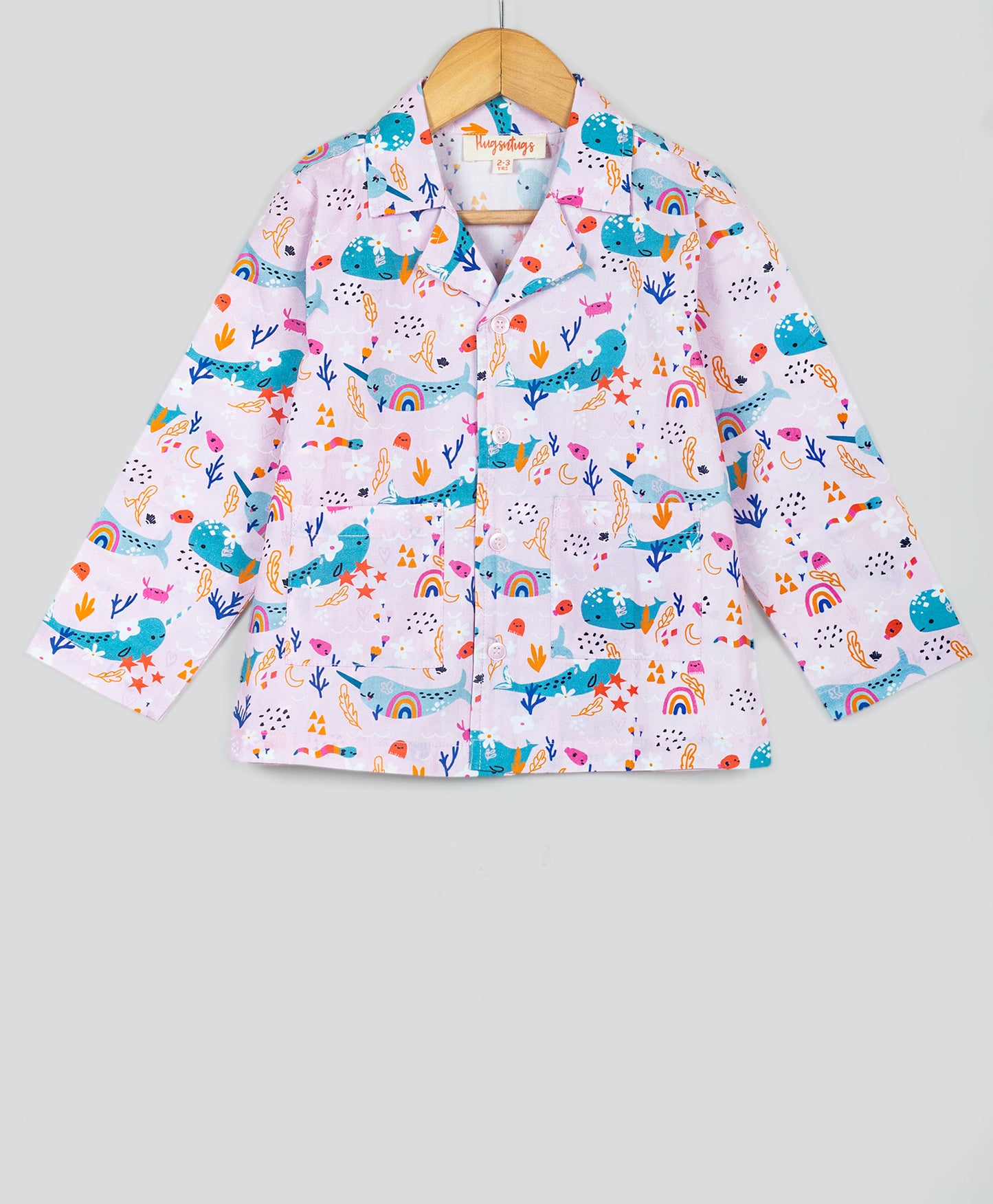 dolphin  and rainbow print nightsuit