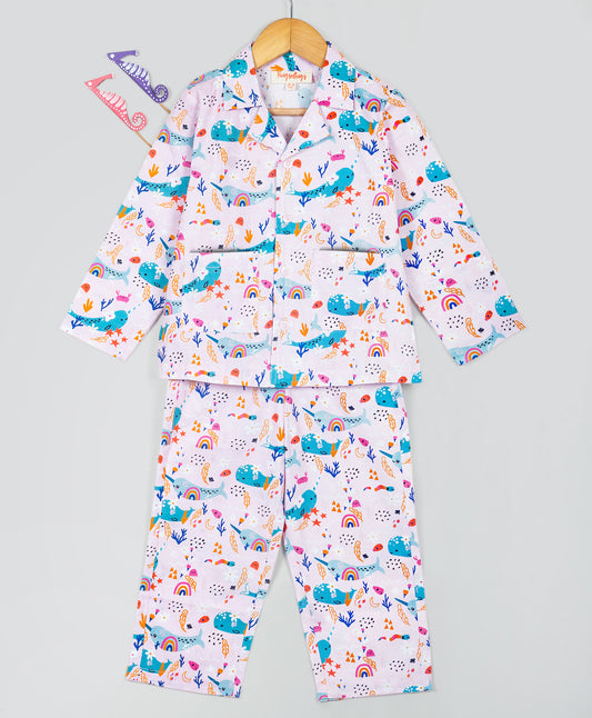 dolphin  and rainbow print nightsuit